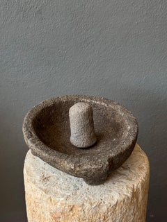 Volcanic Mortar And Pestle From Mexico, Circa 1970´s
