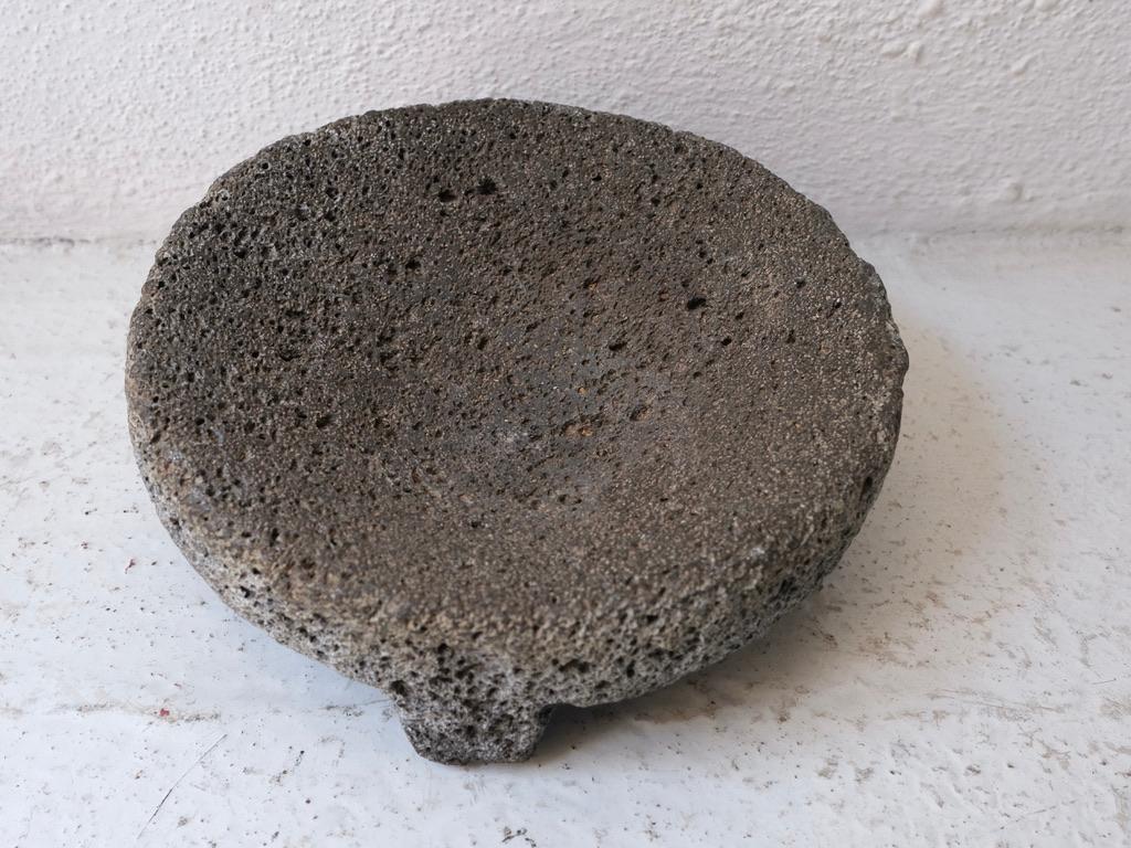 Primitive Volcanic Mortar with Round Pestle from Mexico, Circa Early 20th Century