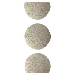 Lunar Surface Ceramic Wall Art, Textured Moon Inspired Wall Sculpture