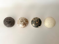 Volcanic Rift Ceramic Wall Art, Black Crackle Texture Wall Sculpture