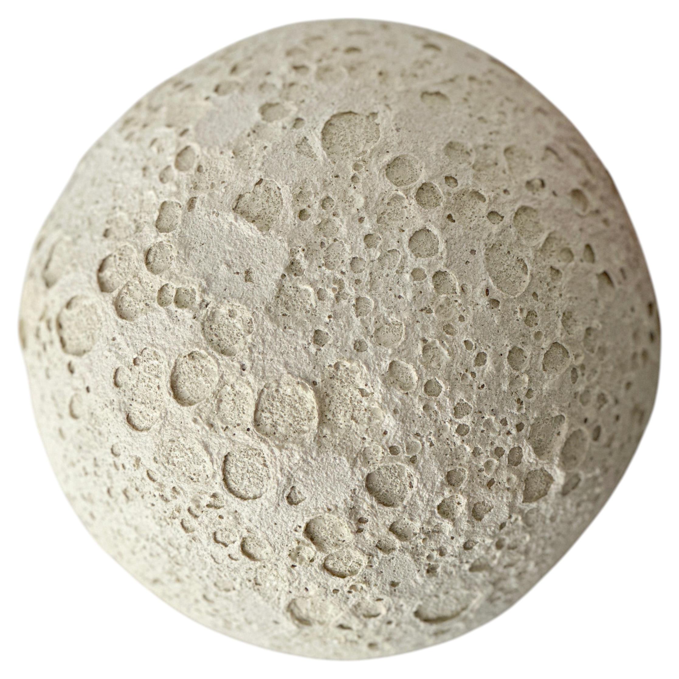 Lunar Surface Ceramic Wall Art, Textured Moon Inspired Wall Sculpture