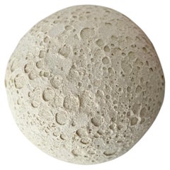 Lunar Surface Ceramic Wall Art, Textured Moon Inspired Wall Sculpture