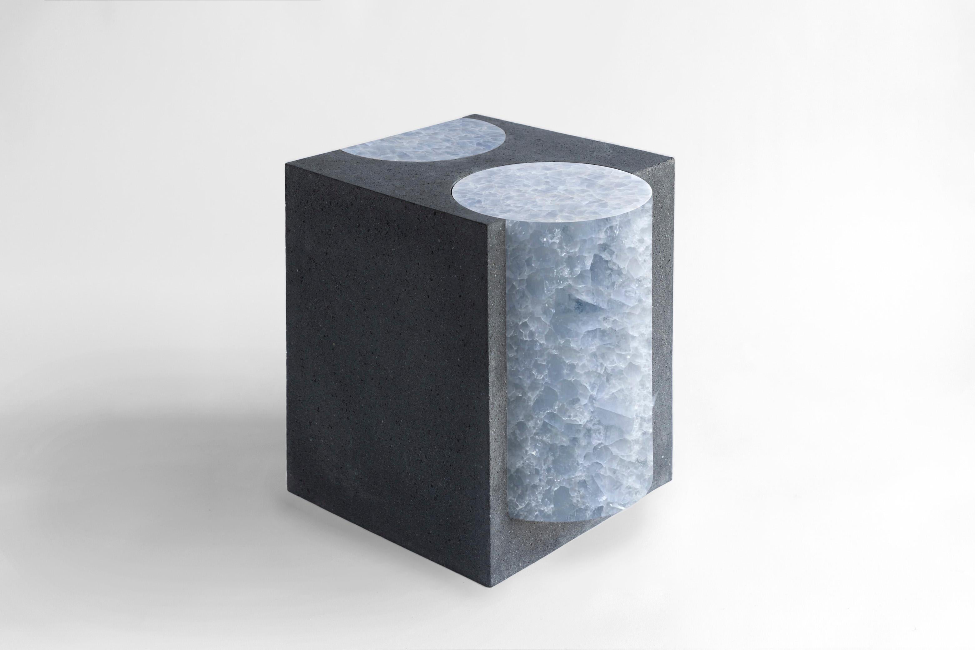 Volcanic Shade I by Sten Studio

Lava stone and natural stone

16 x 12.9 x 16.9 in

Serving as a visual metaphor for volcanoes that, through their craters, open faultlines into the Earth’s core, they are made from square-shaped blocks of a variant
