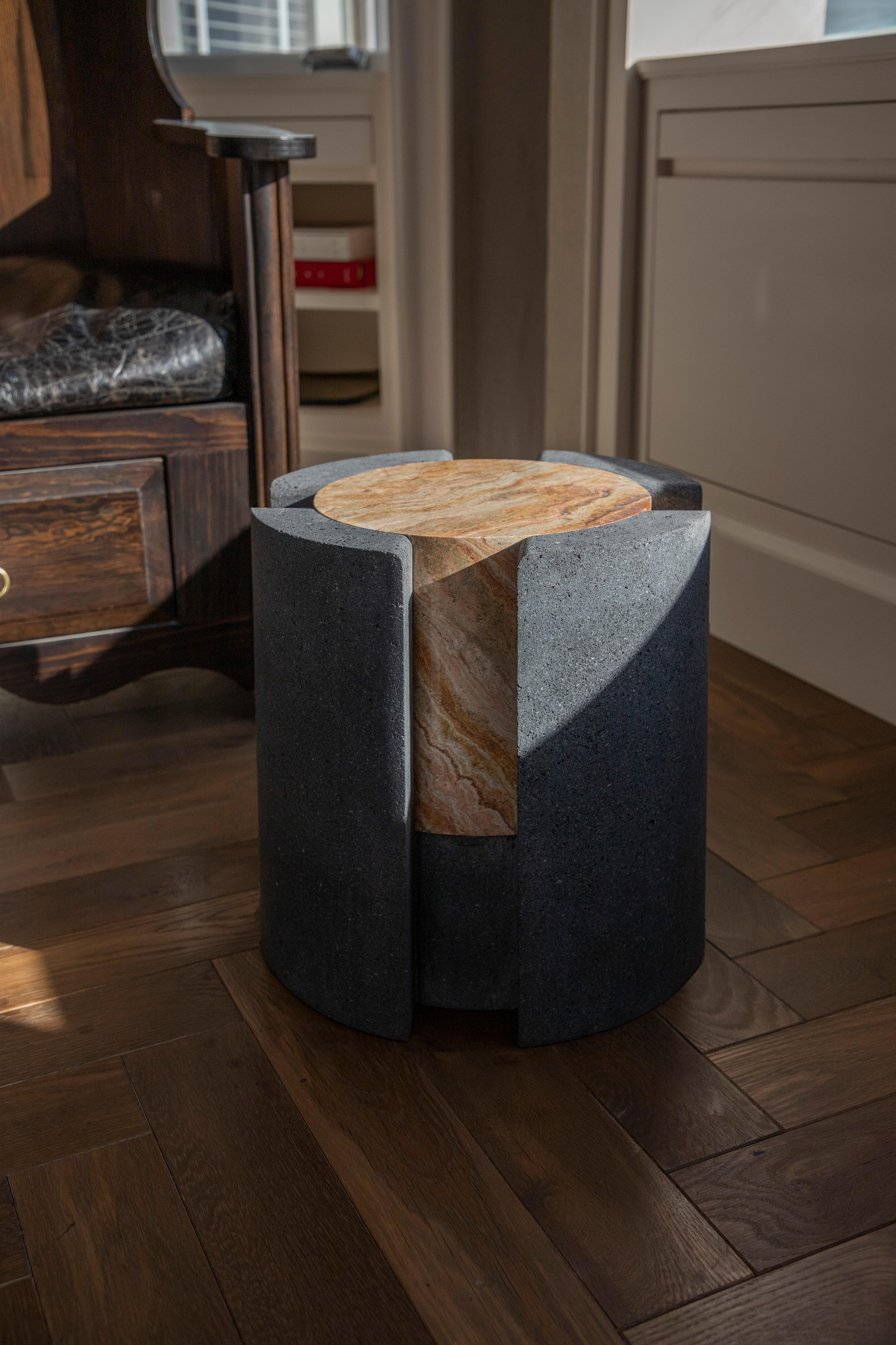 Mexican Volcanic Shade III Stool/Table by Sten Studio, Represented by Tuleste Factory For Sale