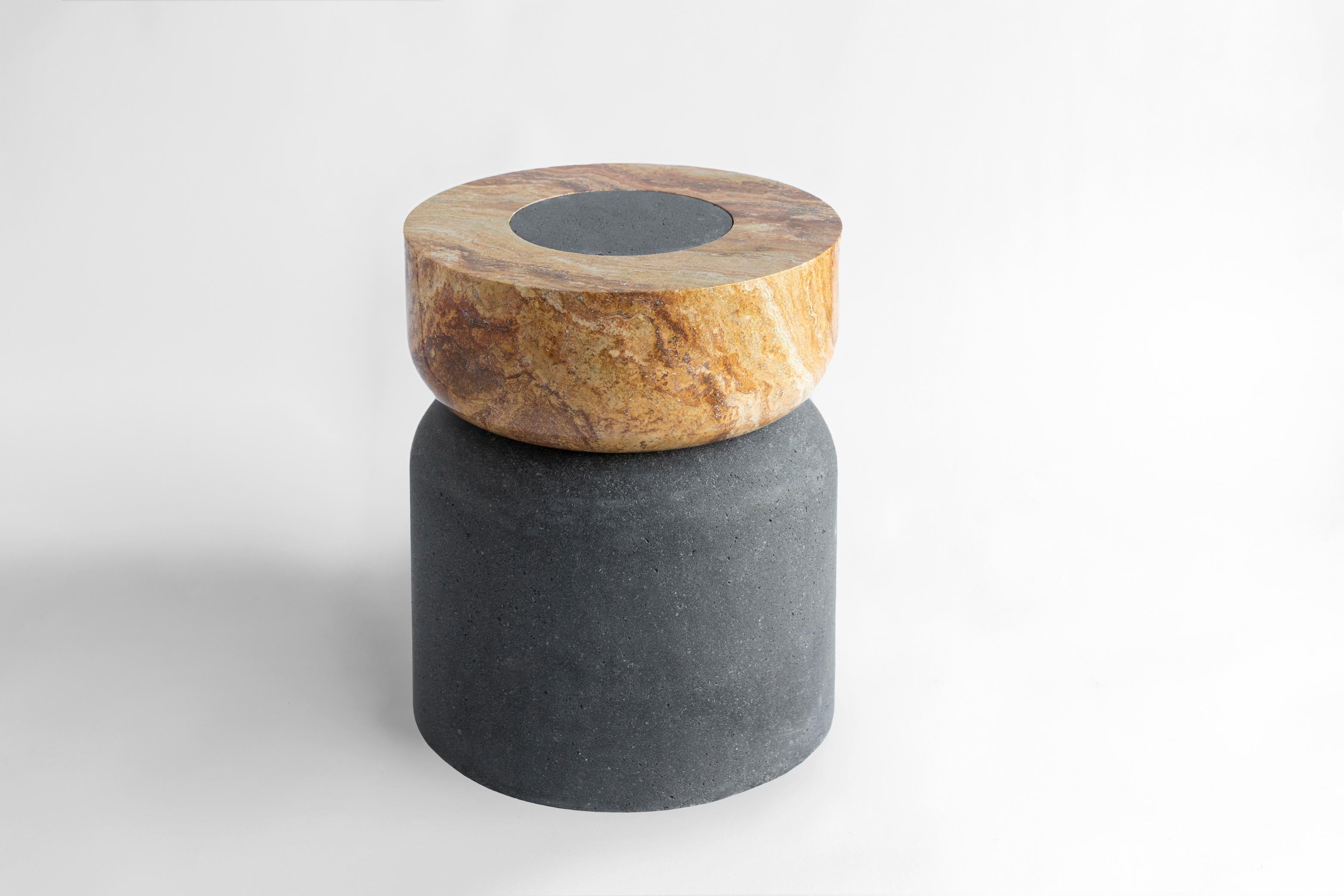 Contemporary Volcanic Shade IV Stool/Table by Sten Studio, Represented by Tuleste Factory For Sale