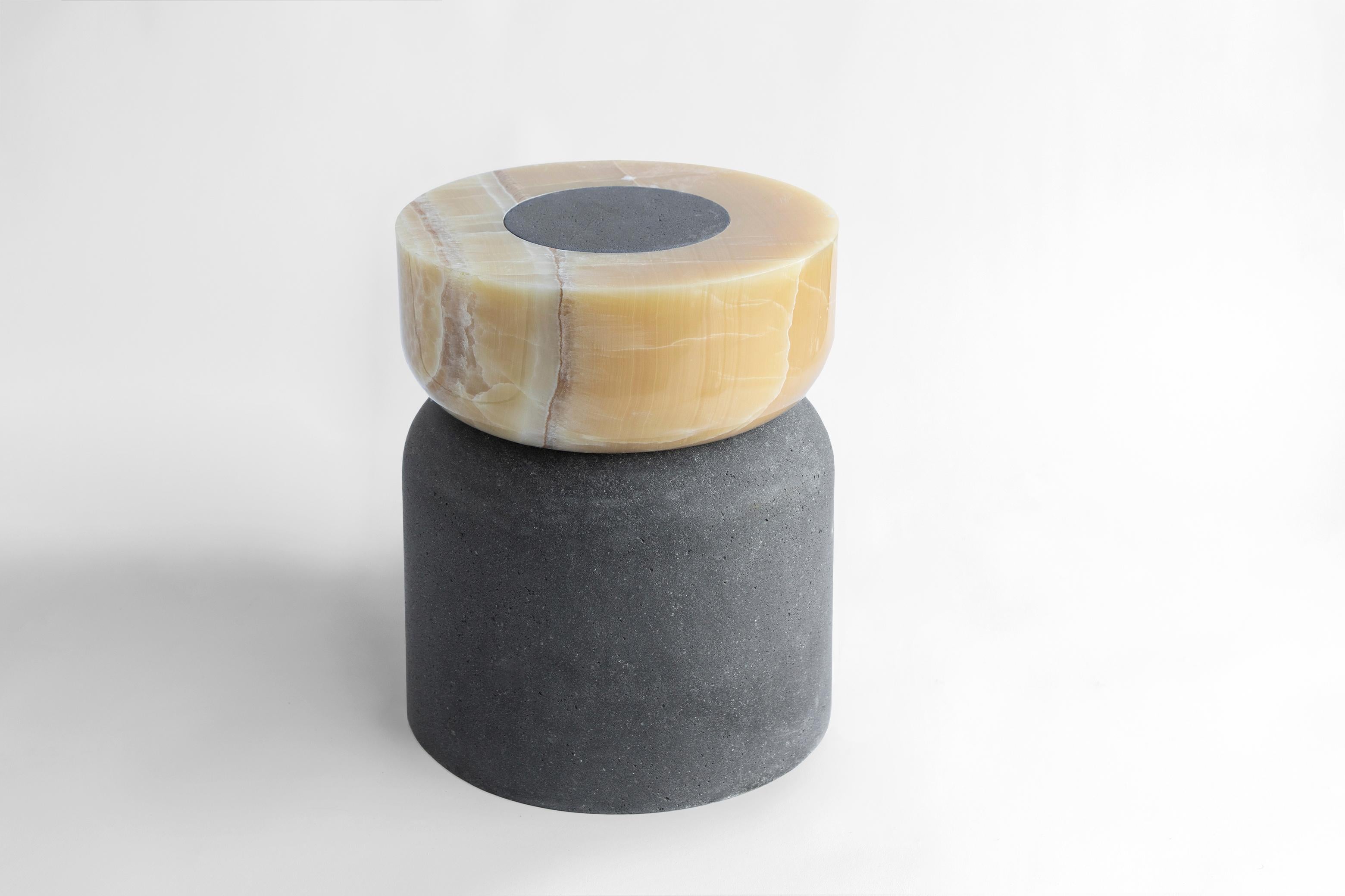 Stone Volcanic Shade IV Stool/Table by Sten Studio, Represented by Tuleste Factory