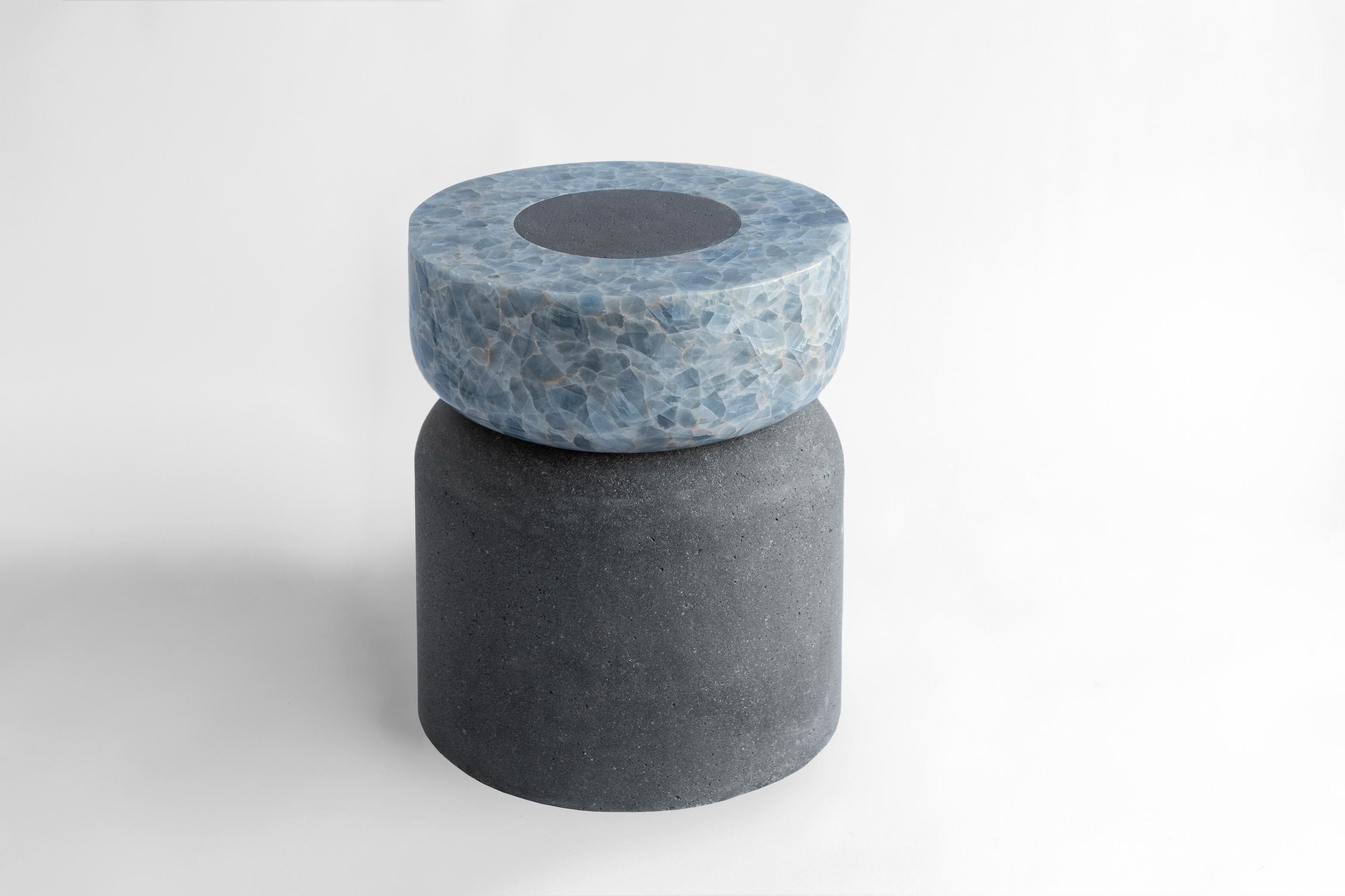 Stone Volcanic Shade IV Stool/Table by Sten Studio, Represented by Tuleste Factory For Sale