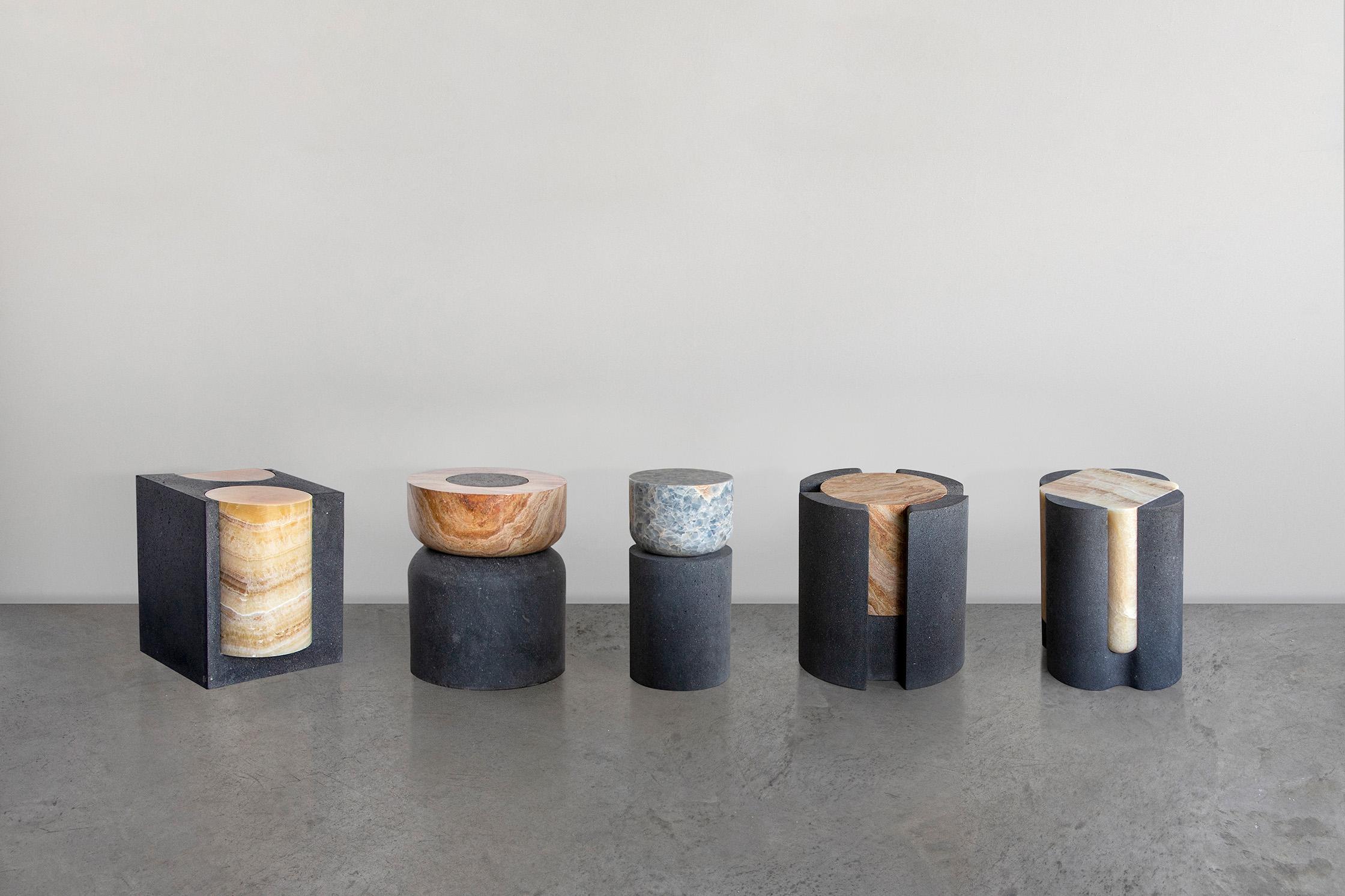 Organic Modern Volcanic Shade IV Stool/Table by Sten Studio, Represented by Tuleste Factory