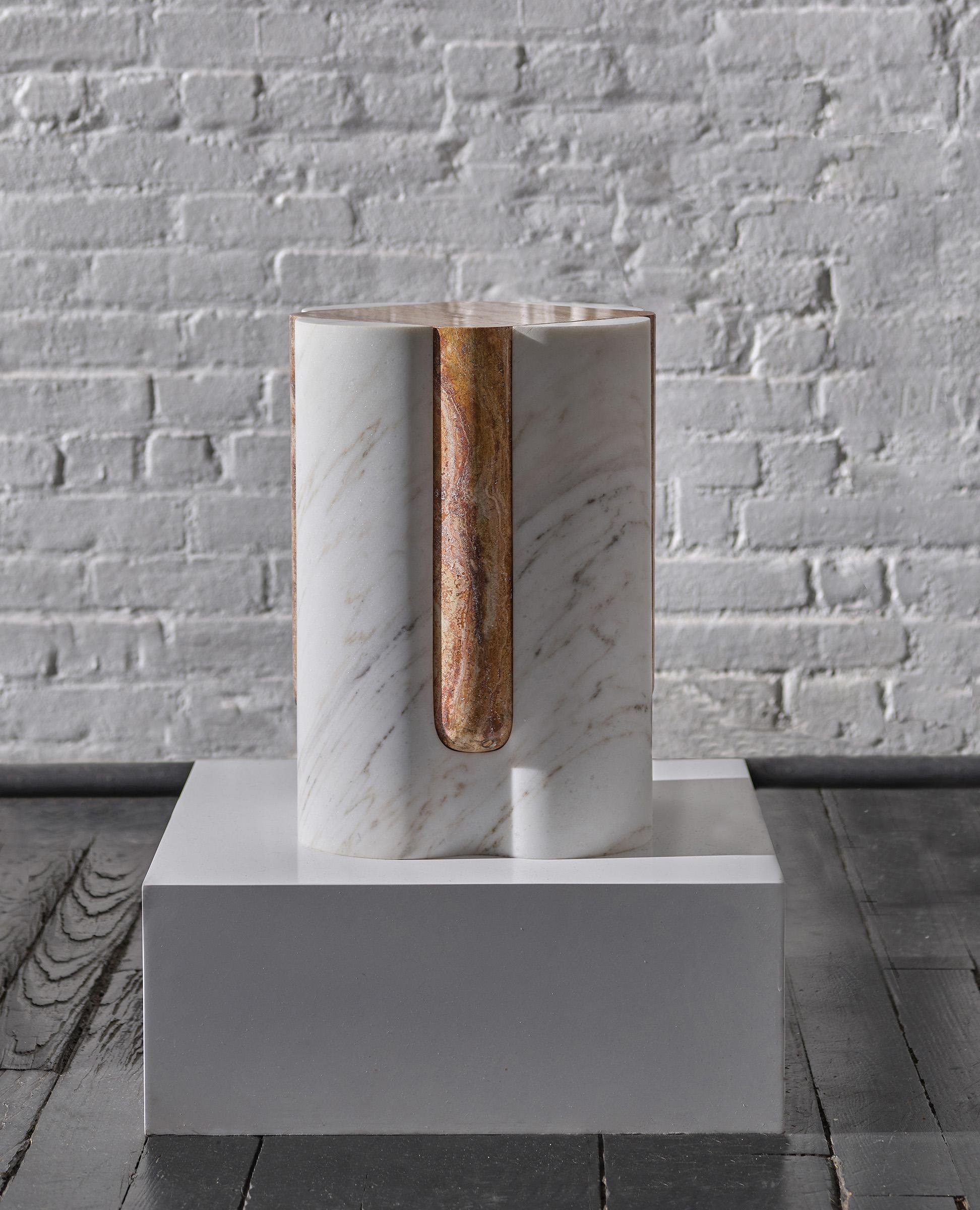 Organic Modern Volcanic Shade of Marble II Stool/Table by Sten Studio, REP by Tuleste Factory For Sale