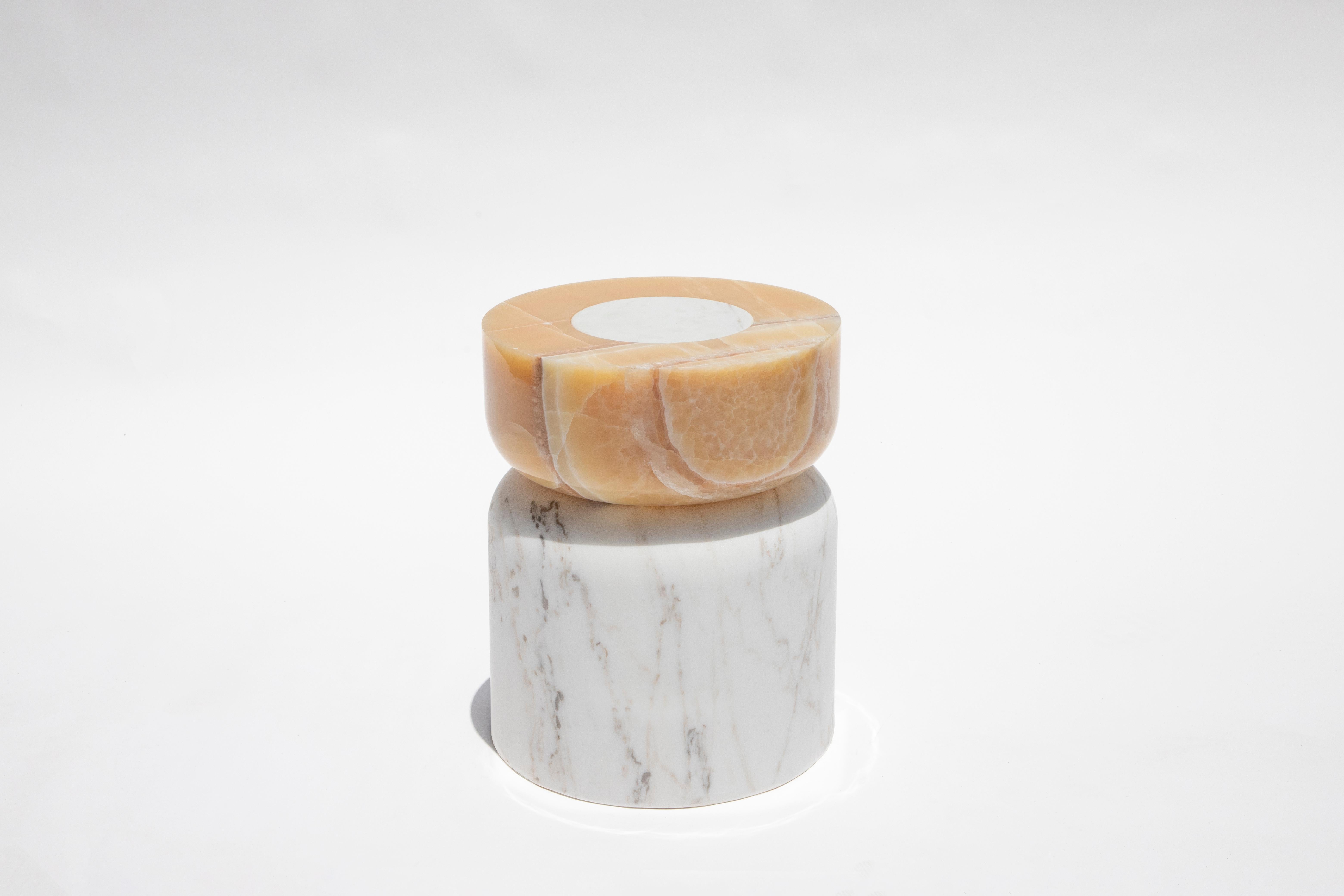 Mexican Volcanic Shade of Marble IV Stool/Table by Sten Studio, REP by Tuleste Factory For Sale