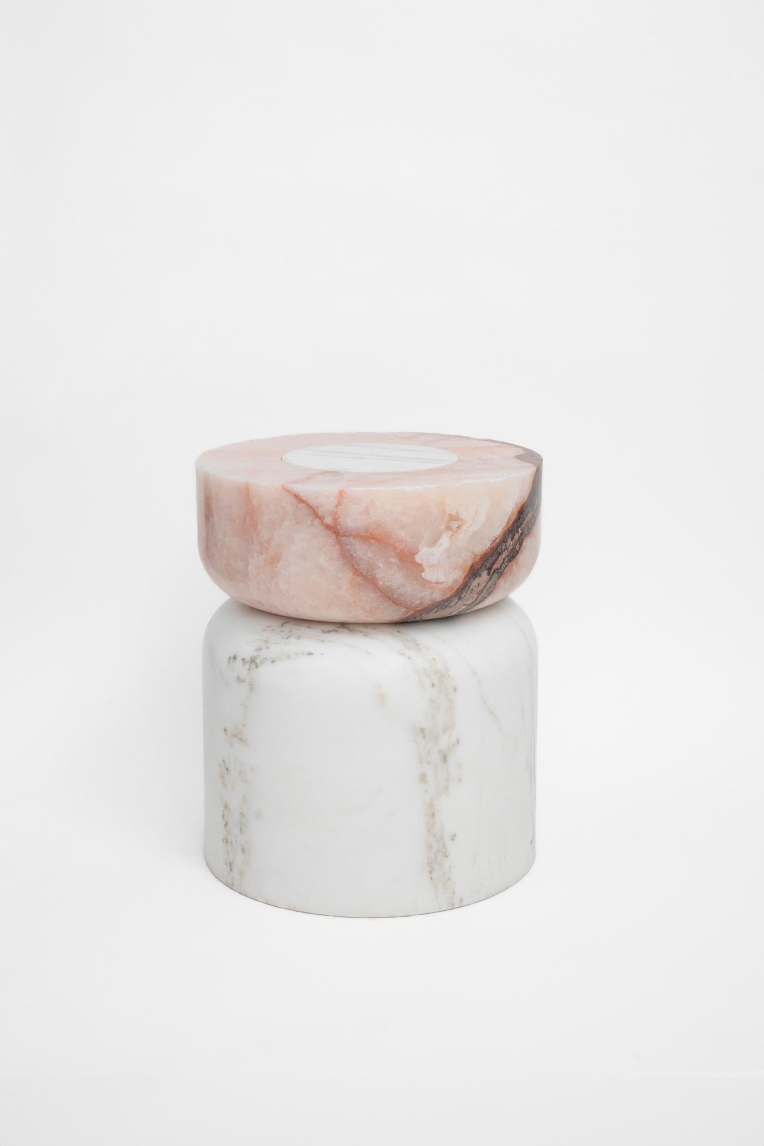 Organic Modern Volcanic Shade of Marble IV Stool/Table by Sten Studio, REP by Tuleste Factory For Sale