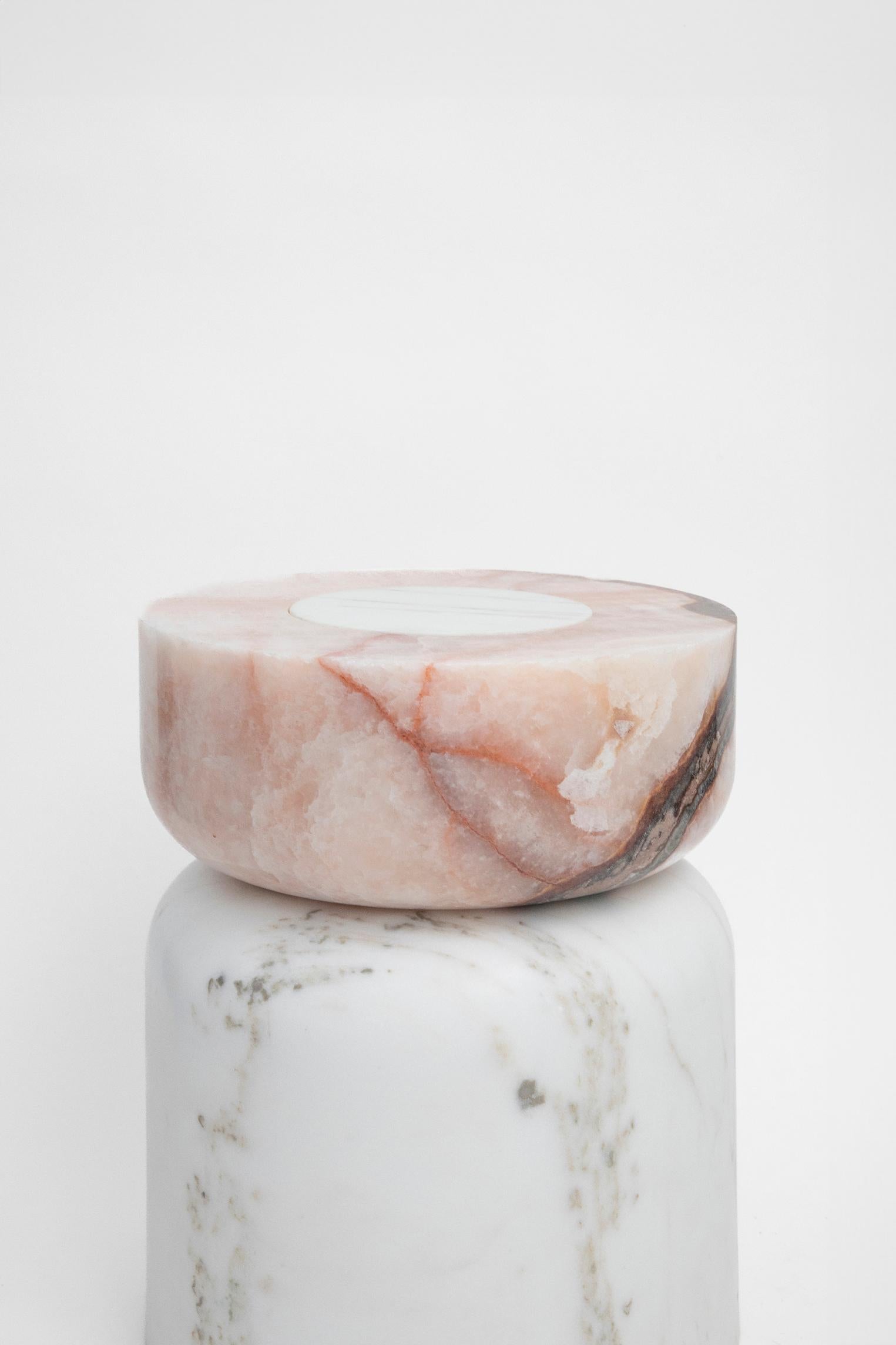 Mexican Volcanic Shade of Marble IV Stool/Table by Sten Studio, REP by Tuleste Factory