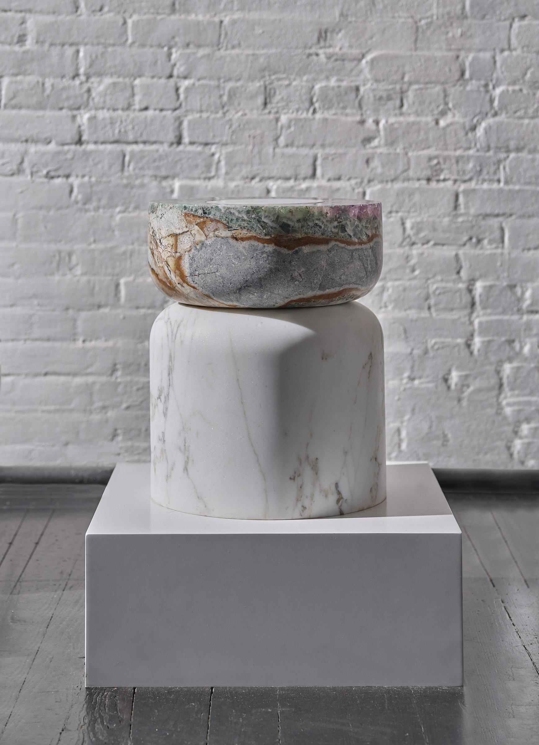 Stone Volcanic Shade of Marble IV Stool/Table by Sten Studio, REP by Tuleste Factory