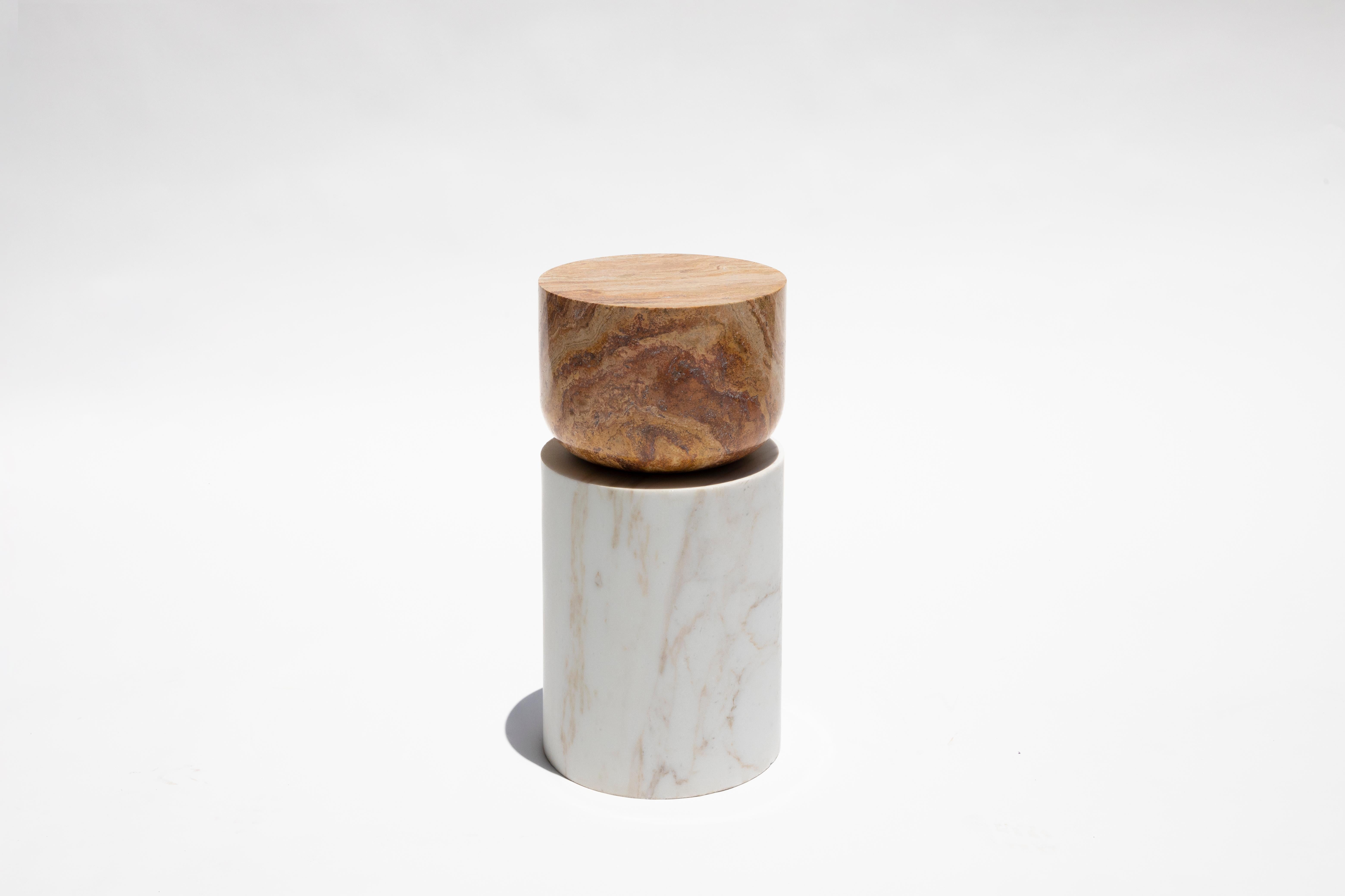 Organic Modern Volcanic Shade of Marble V Stool/Table by Sten Studio, REP by Tuleste Factory For Sale