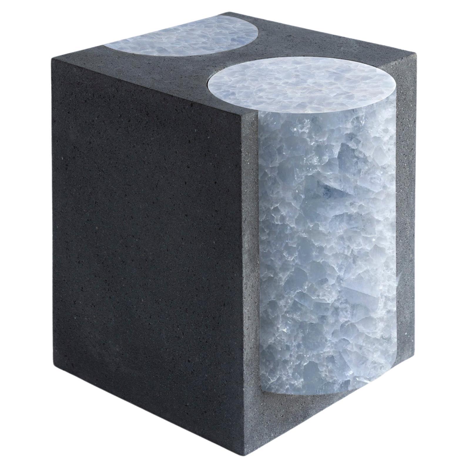 Volcanic Shades I - Sten Studio - Lava stone and blue calcite For Sale