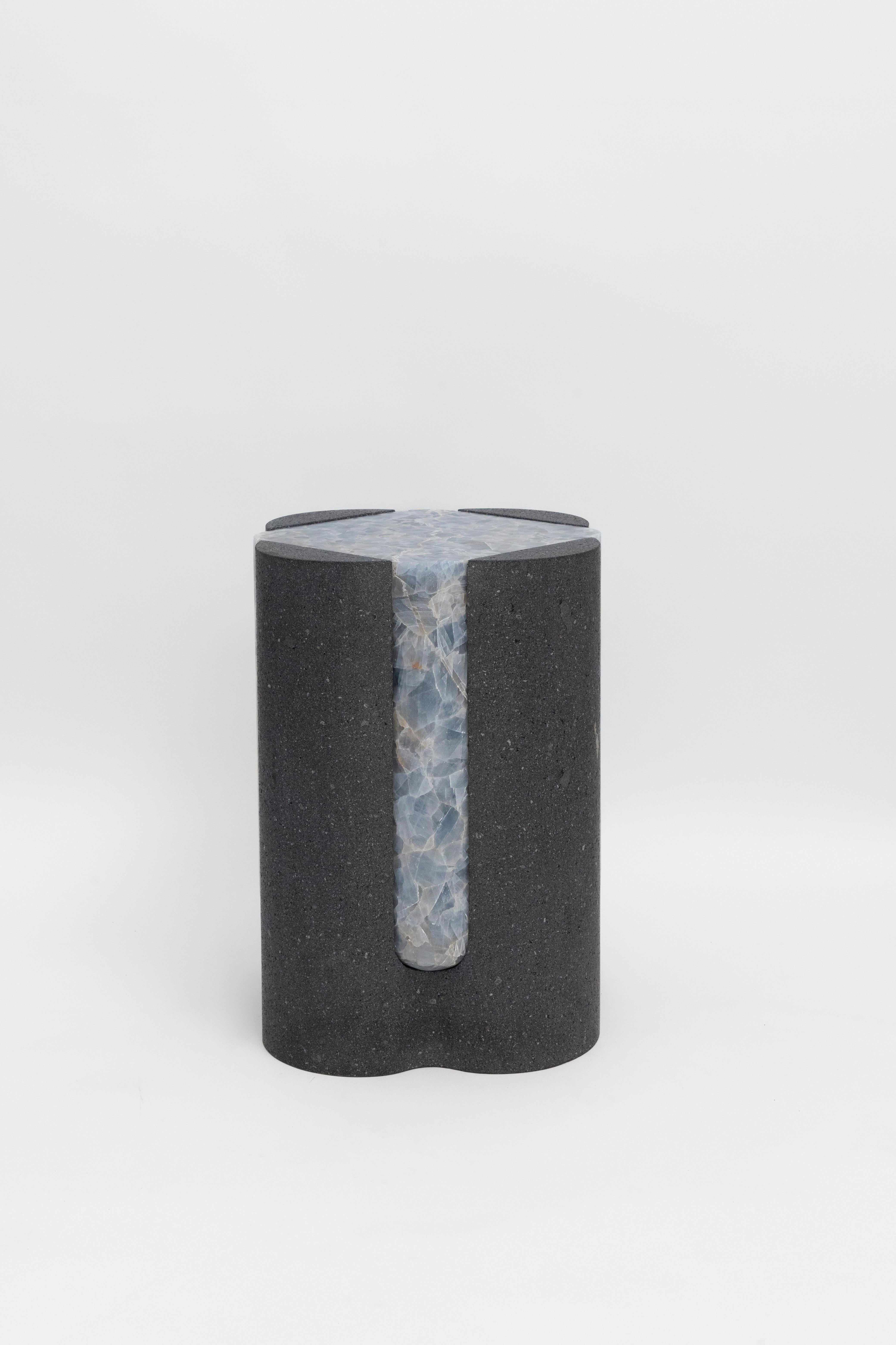 Mexican Volcanic Shades II - Sten Studio - Lava stone and blue calcite For Sale