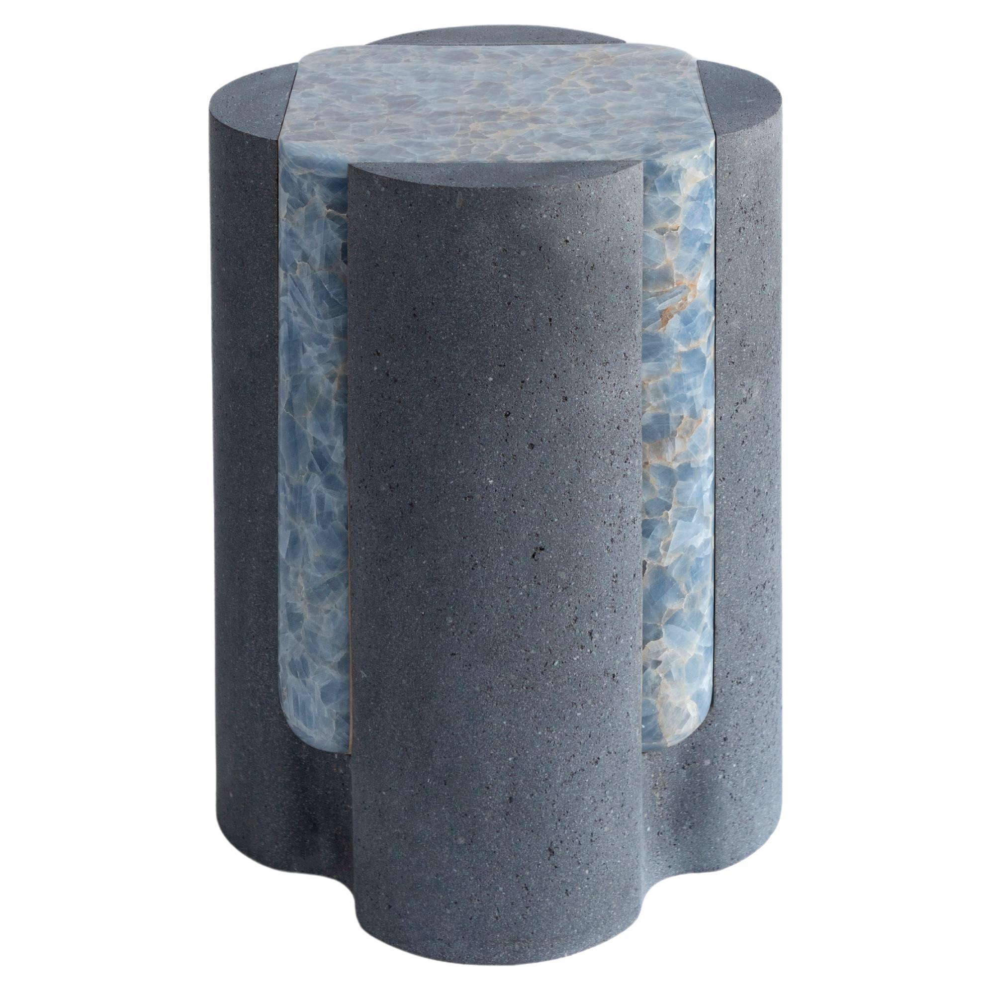 Volcanic Shades II - Sten Studio - Lava stone and blue calcite For Sale