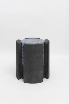 Abat-jour volcanique III - Sten Studio - Pierre de lave et calcite bleue