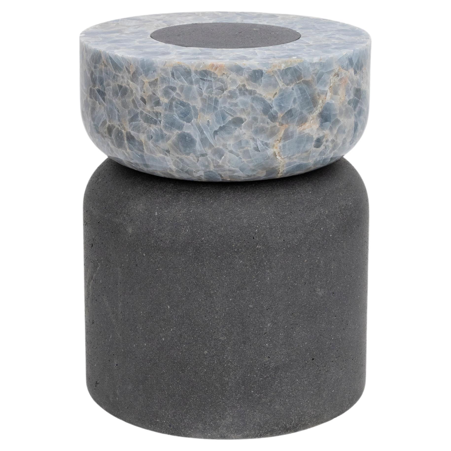 Volcanic Shades IV - Sten Studio - Lava stone and blue calcite