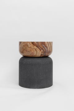 Volcanic Shades IV - Sten Studio - Lava stone and red travertine