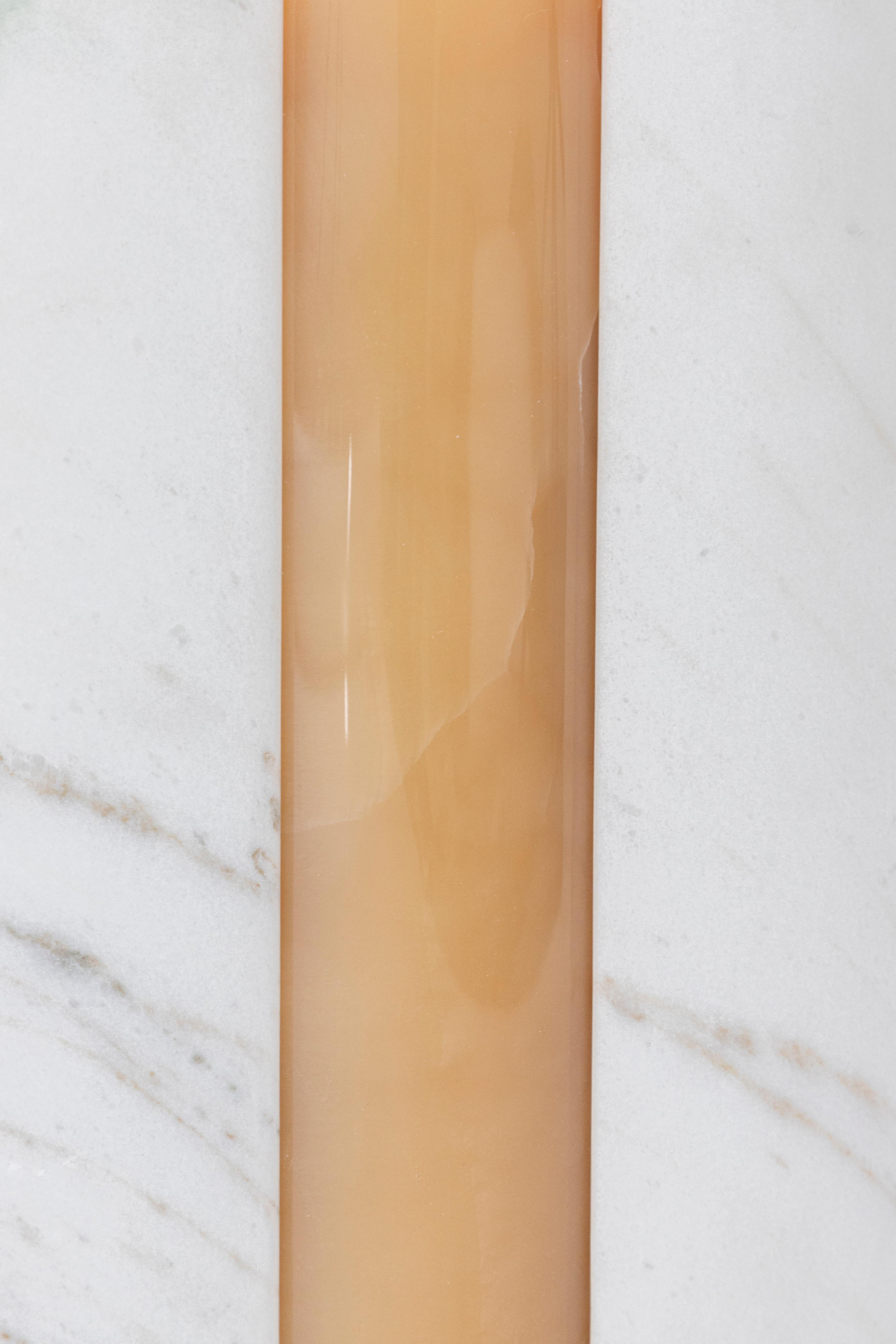 Contemporary Volcanic Shades of marble II - Sten Studio - Golden calacatta and pineapple onyx For Sale