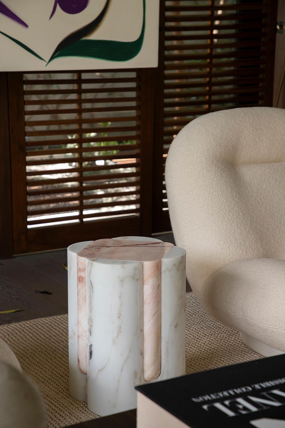 Stone Volcanic Shades of marble II - Sten Studio - Golden calacatta and pineapple onyx For Sale