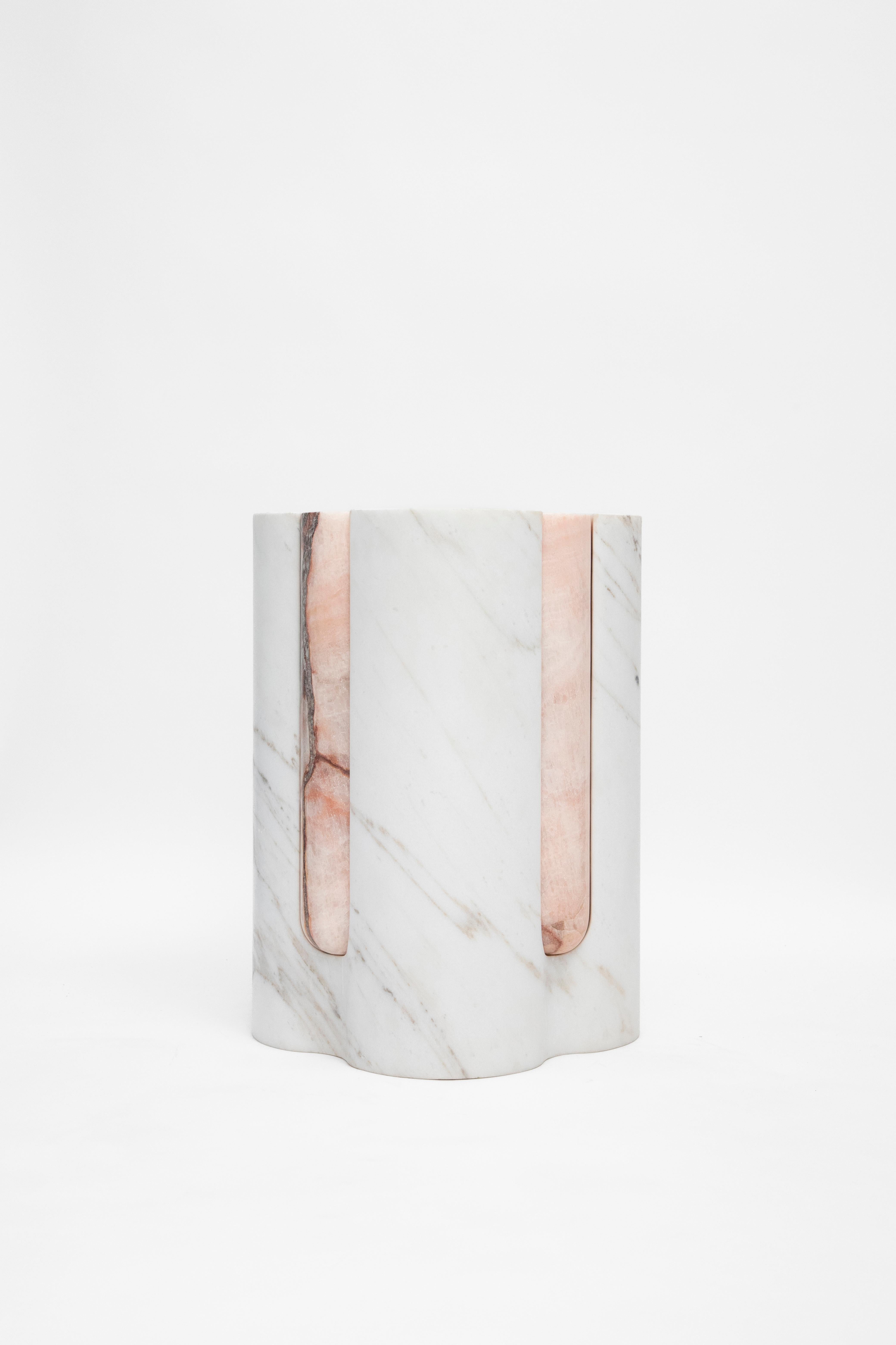 Mexican Volcanic Shades of marble II - Sten Studio - Golden calacatta and pink onyx For Sale