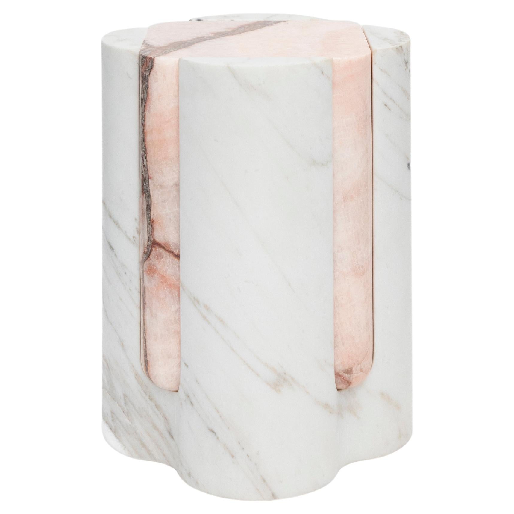 Volcanic Shades of marble II - Sten Studio - Golden calacatta and pink onyx For Sale