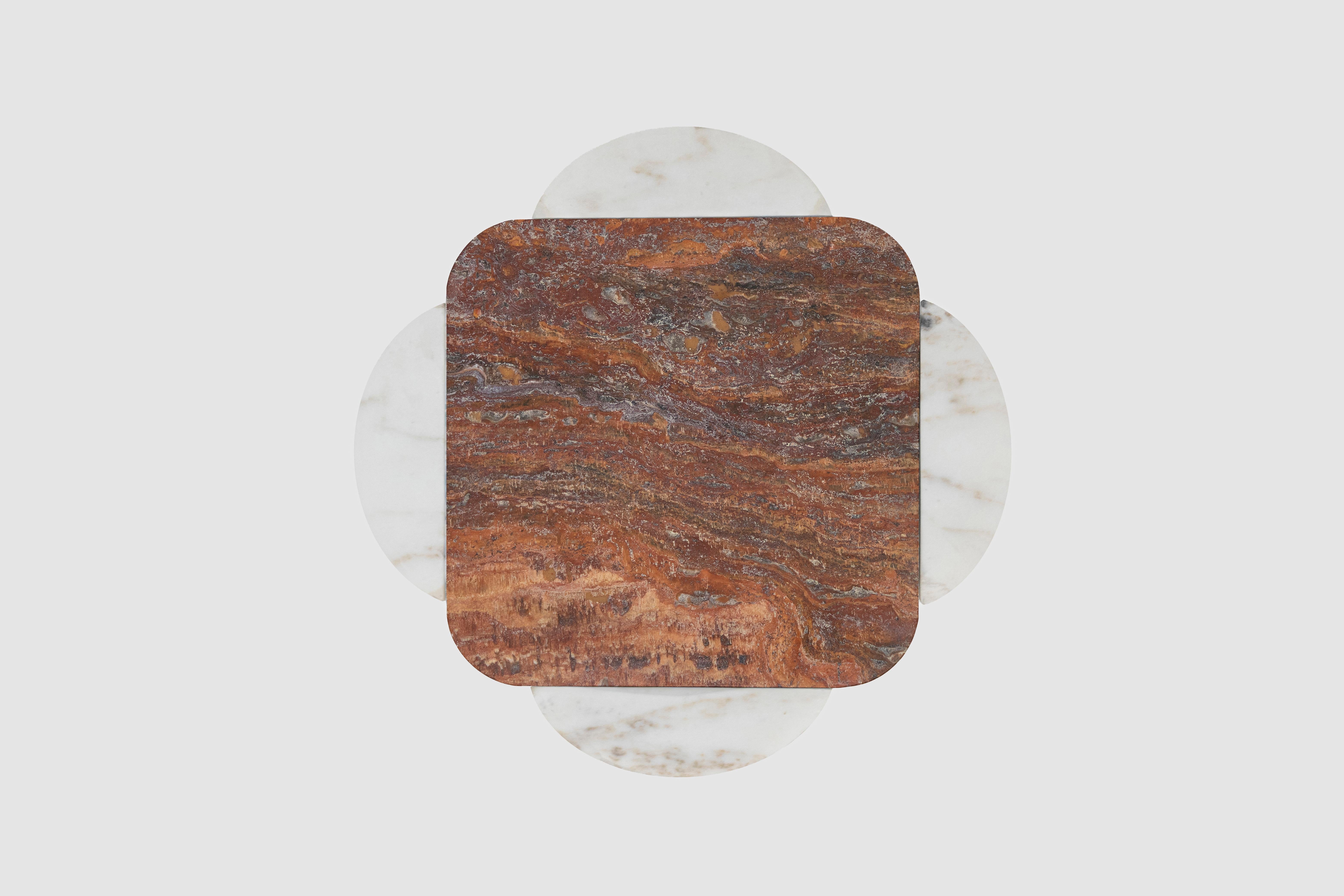 Mexicain Abat-jour volcaniques en marbre II - Sten Studio - Calacatta doré et travertin rouge en vente