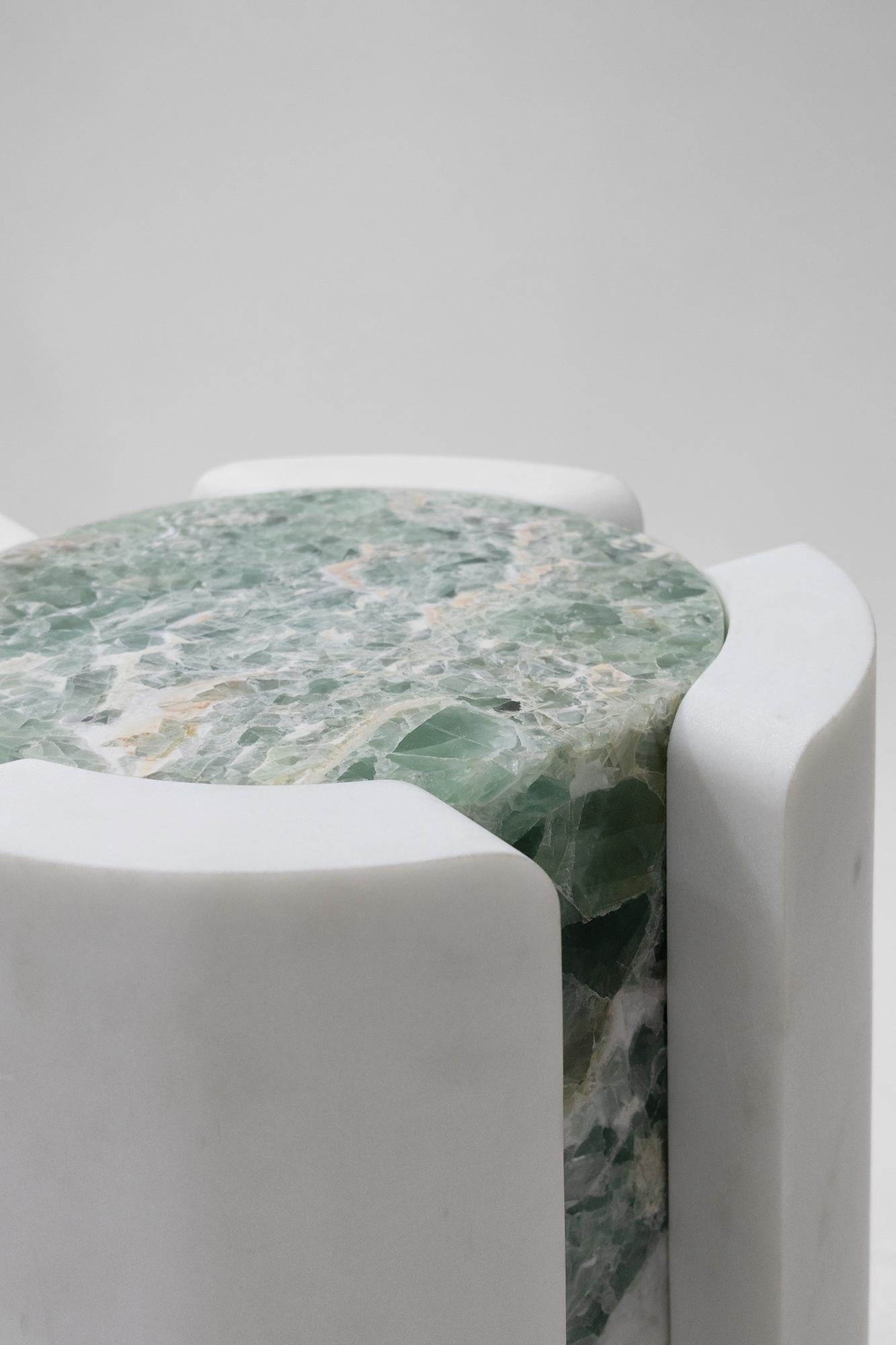 Abat-jour volcanique en marbre III - Sten Studio - Calacatta dorée et fluorite Neuf - En vente à Tampa, FL
