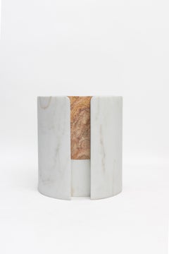 Volcanic Shades of marble III - Sten Studio - Golden calacatta & red travertine
