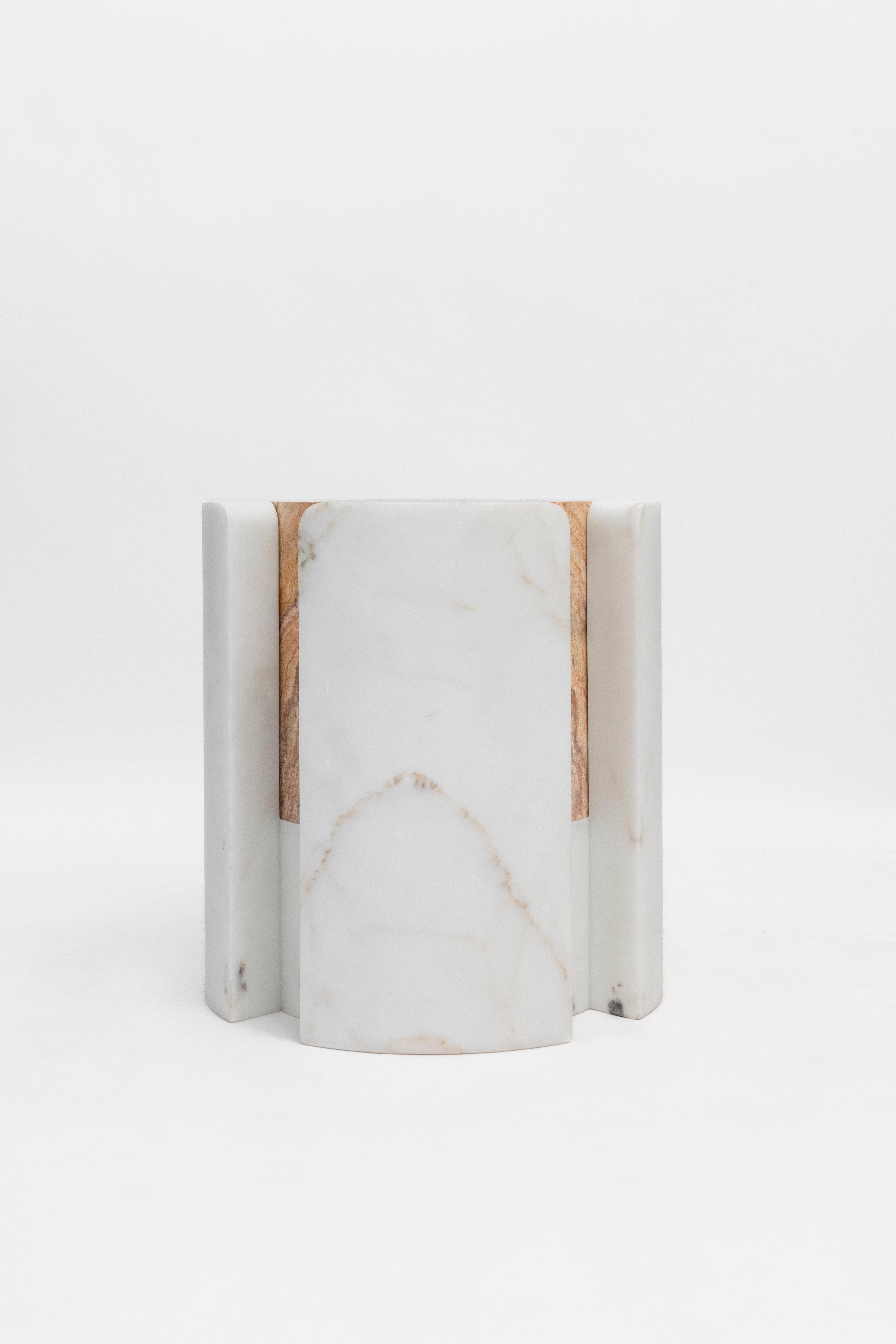Mexican Volcanic Shades of marble III - Sten Studio - Golden calacatta & red travertine For Sale