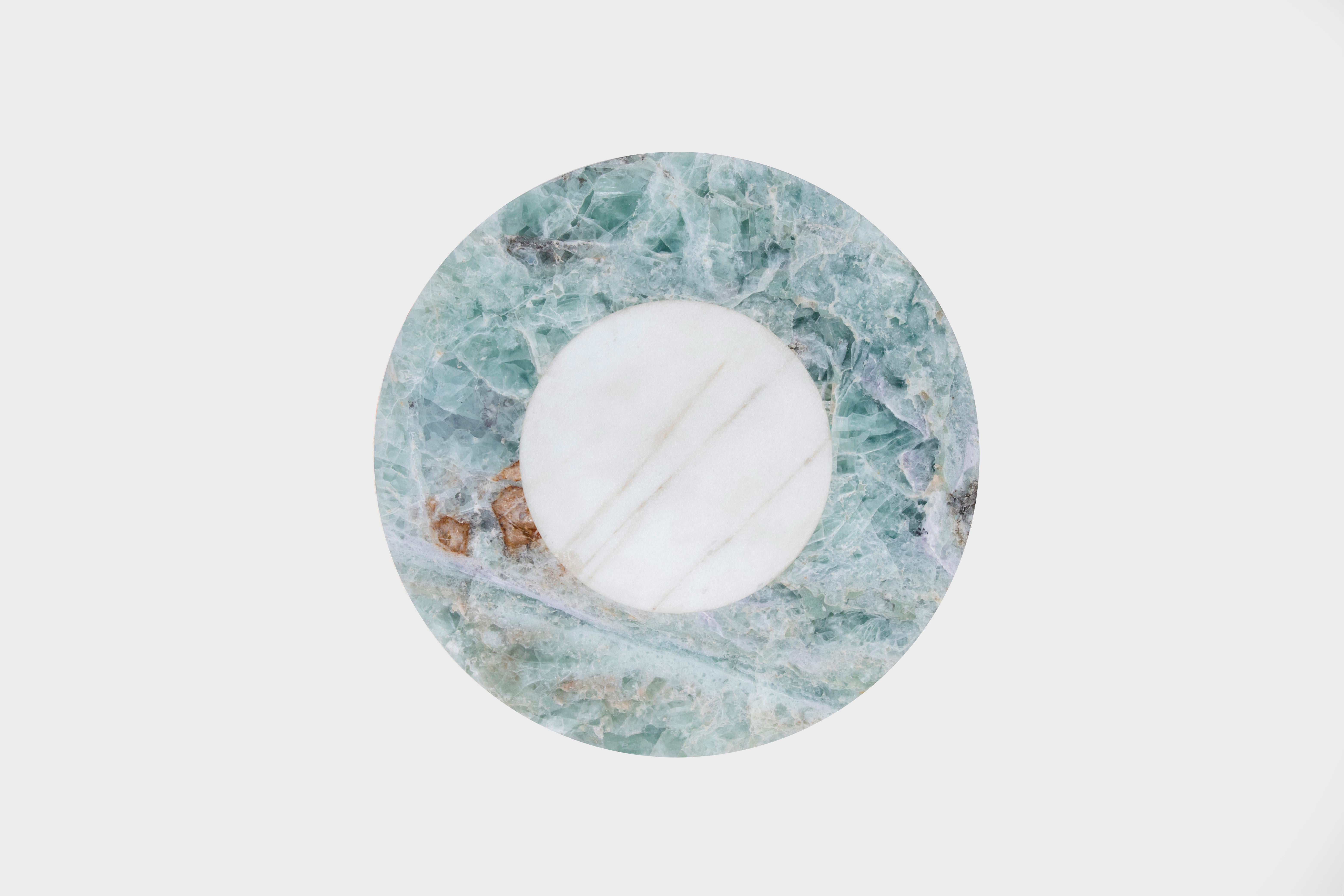 Mexicain Abat-jour volcanique en marbre IV - Sten Studio - Calacatta dorée et fluorite en vente