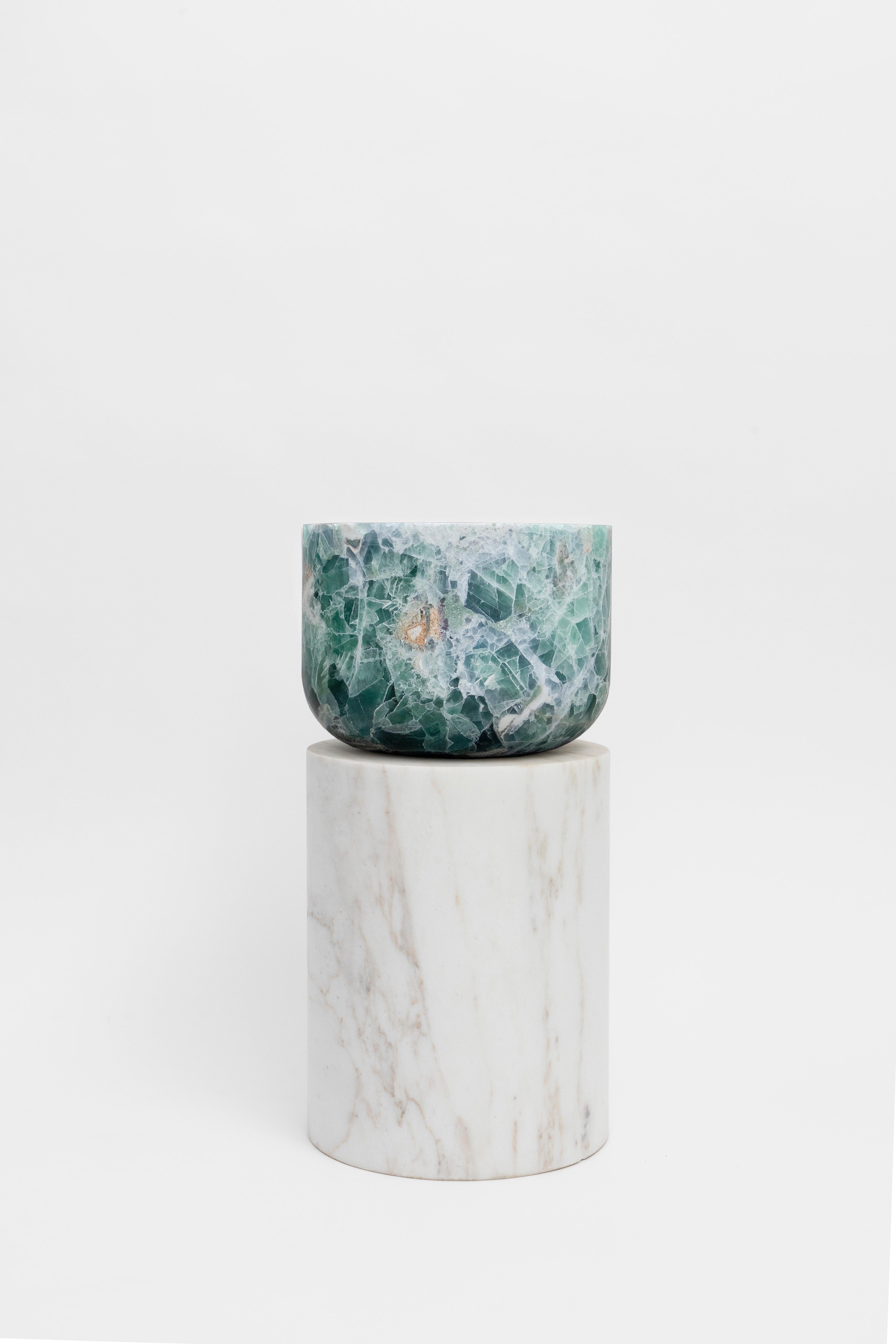 Mexican Volcanic Shades of Marble V - Sten Studio - Golden calacatta and fluorite For Sale