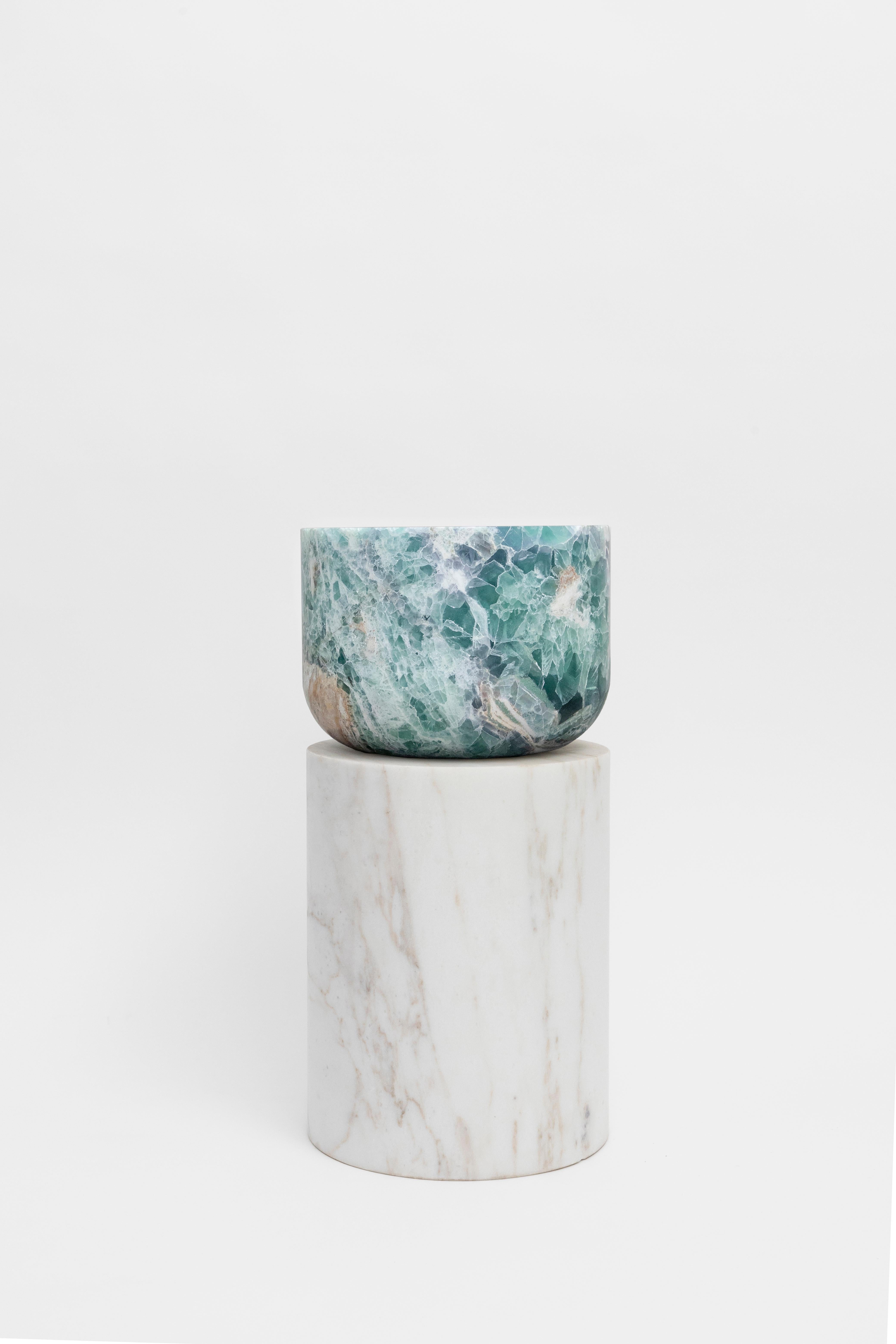 Stone Volcanic Shades of Marble V - Sten Studio - Golden calacatta and fluorite For Sale