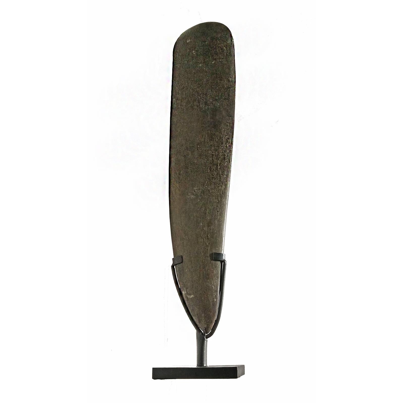 Indonesian Volcanic Stone Blade on Stand from Indonesia For Sale
