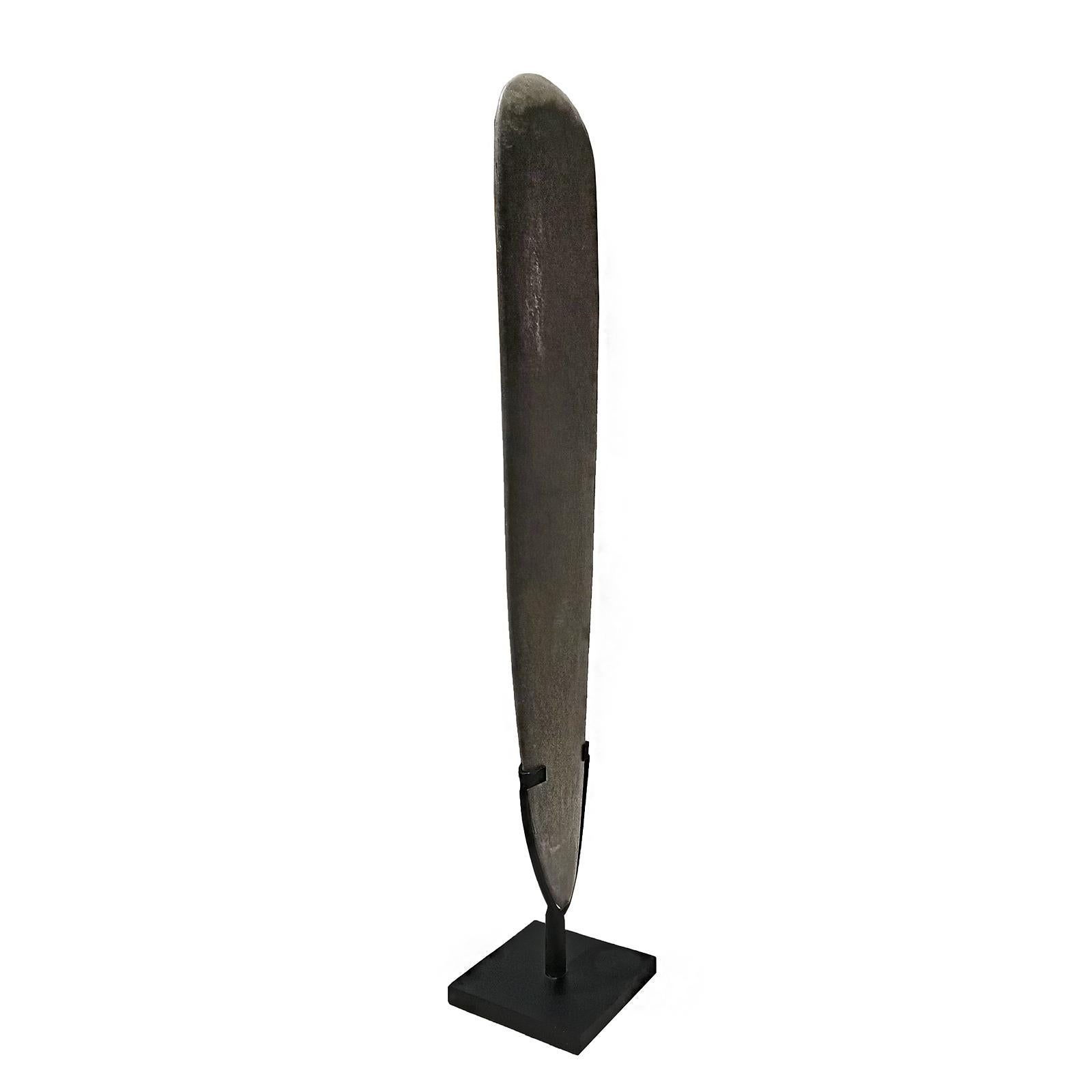 Volcanic Stone Blade on Stand from Indonesia For Sale 1