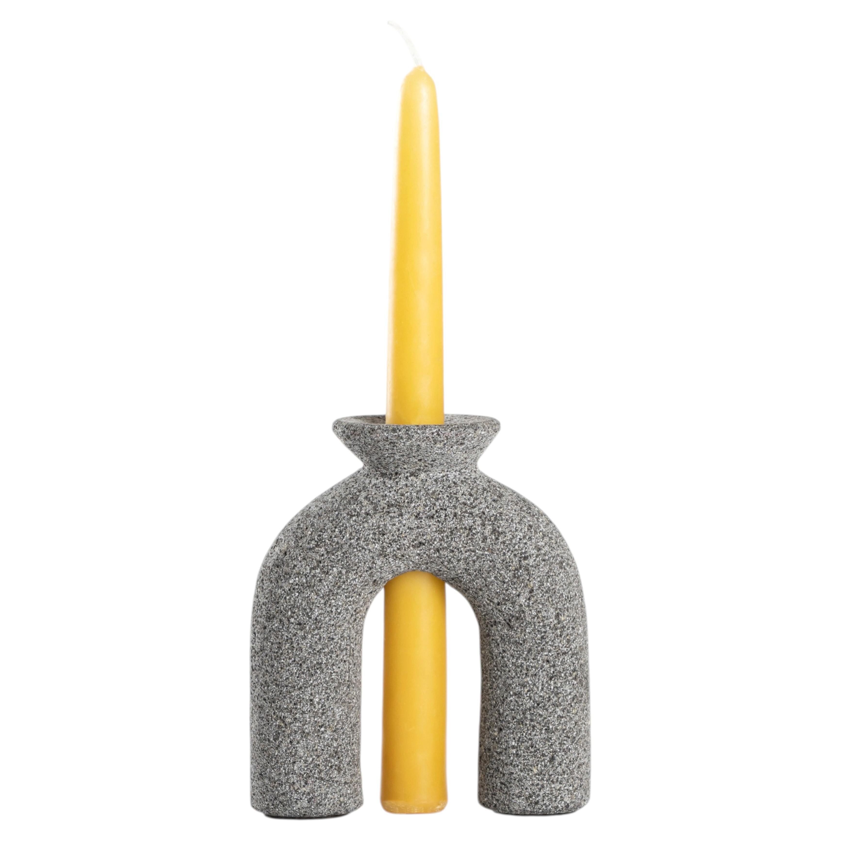 Volcanic Stone, Bow Candle Holder by Tenam Studio For Sale