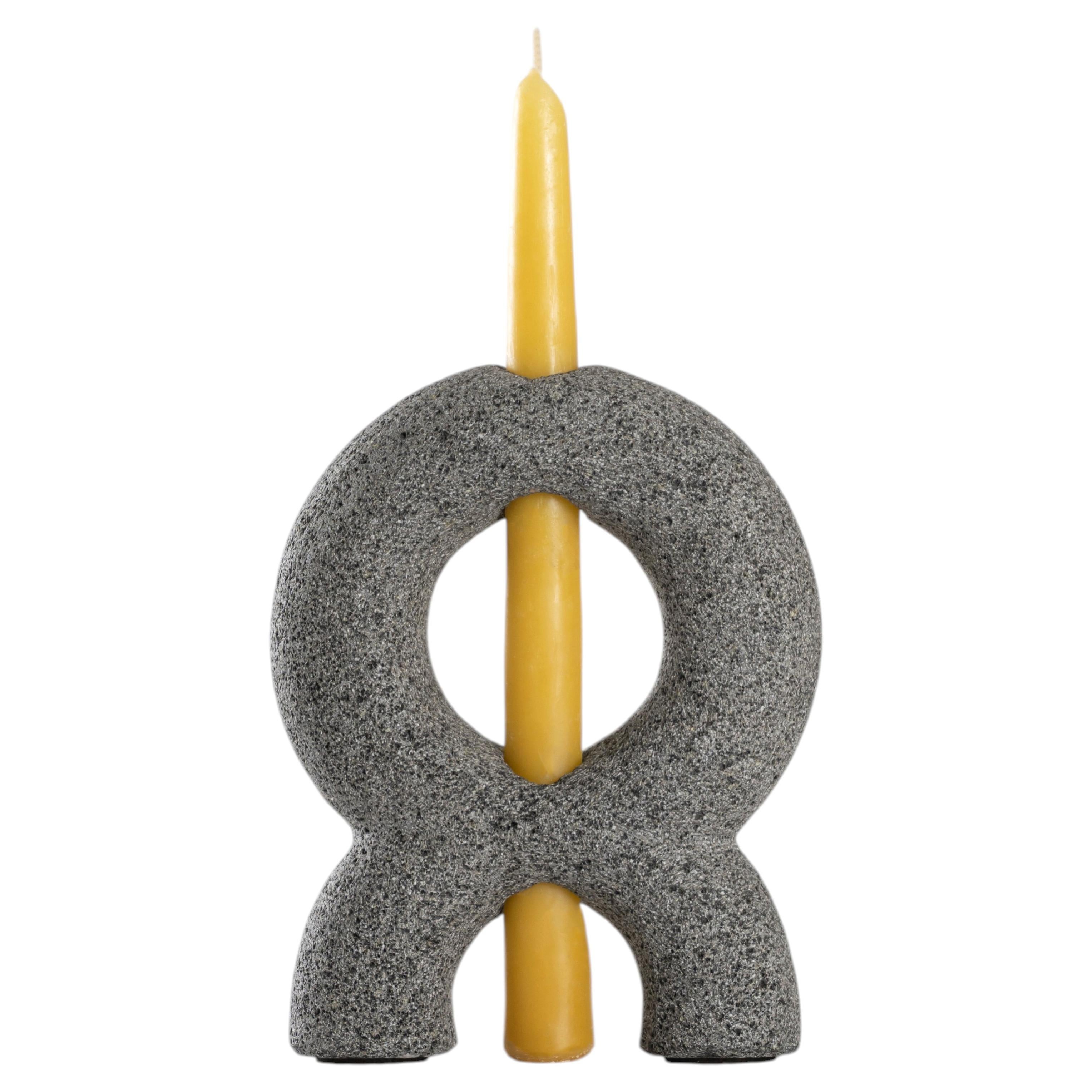 Volcanic Stone, Eclipse Candle Holder by Tenam Studio For Sale