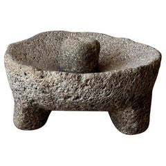 Volcanic Stone Mortar And Pestle From Mexico, 1970´s