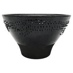 Volcano Black Glazed Textured Porcelain Bowl