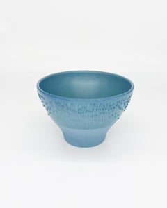 Volcano Blue Glazed Textured Porcelain Bowl