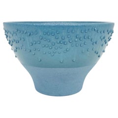 Volcano Blue Glazed Textured Porcelain Bowl