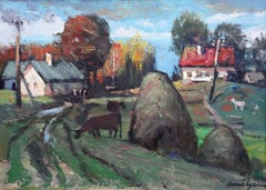 Vista del campo. Cartón, óleo, 35,5x48 cm