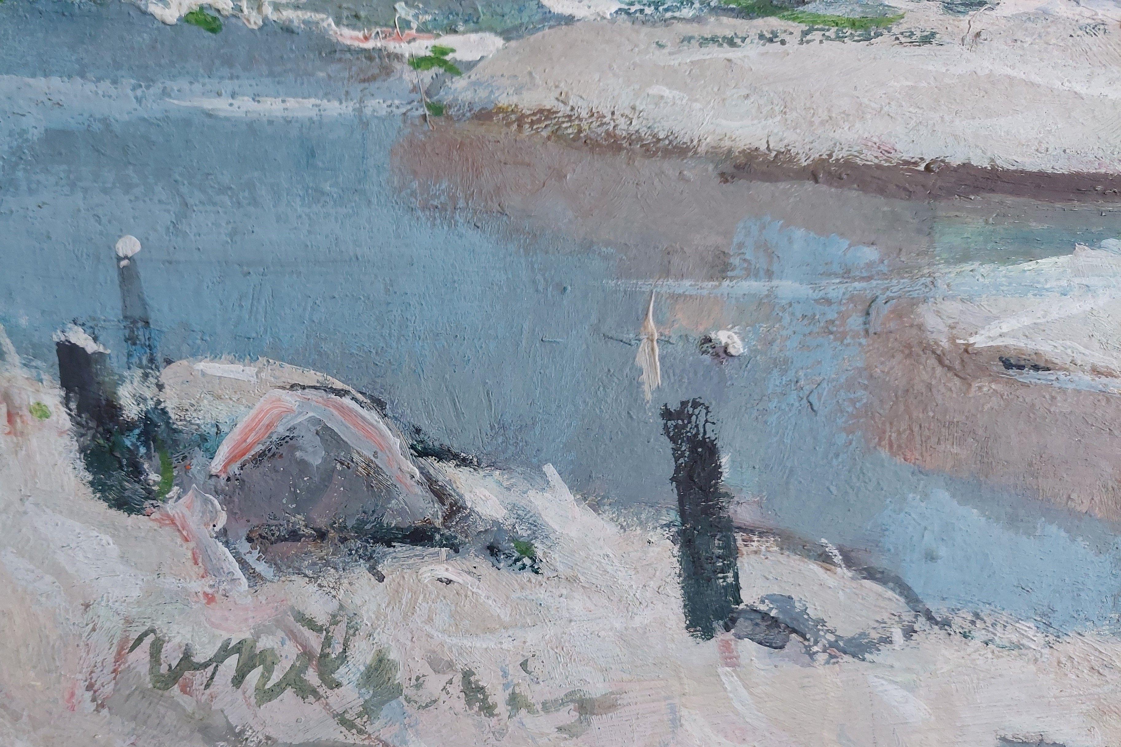 On the Strand. 1976. Kartenkarton/mixed media. 50x59cm – Painting von Voldemars Milgravis
