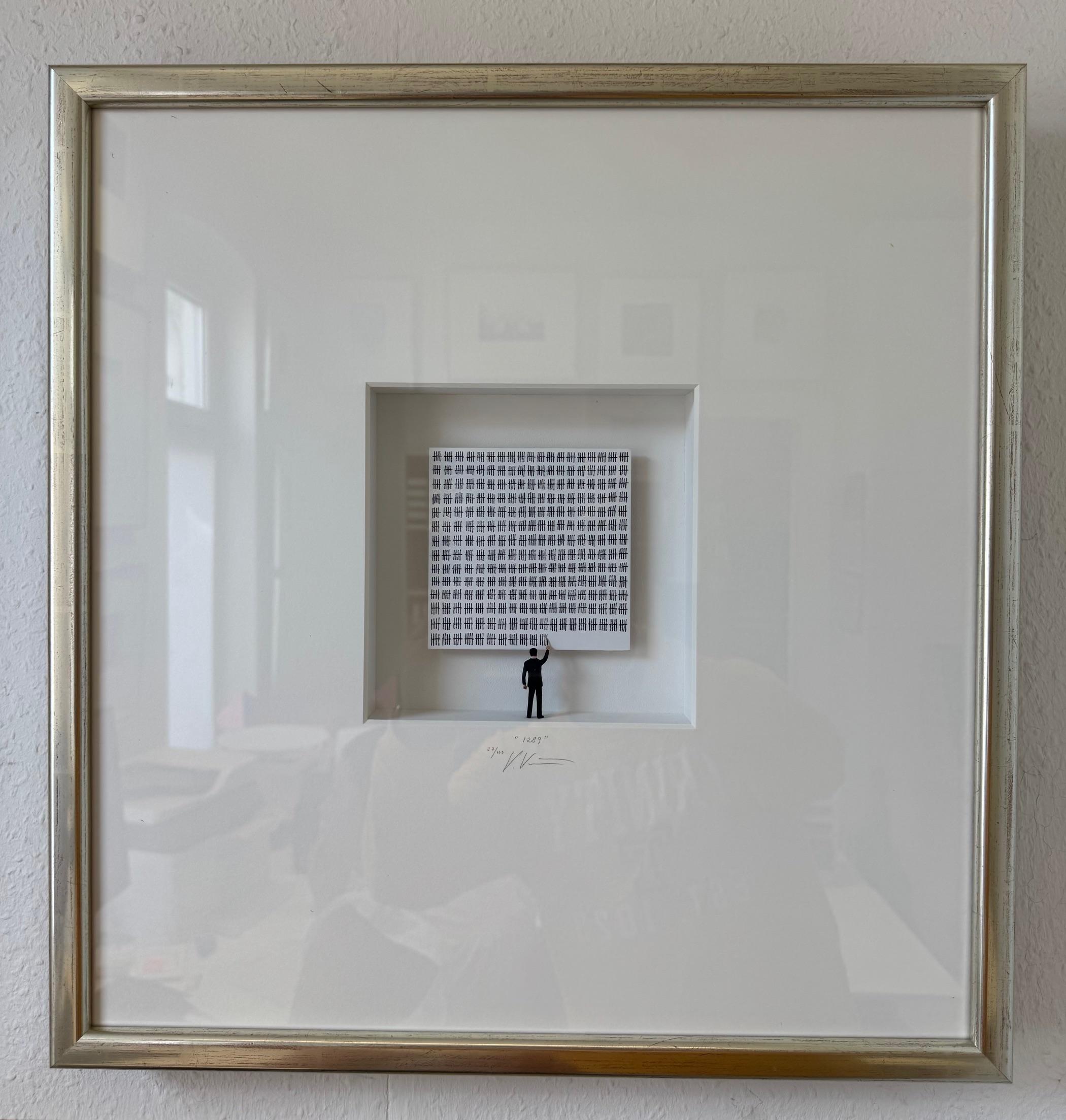 1289 - contemporary original art in boxes by Volker Kuhn minimalist countdown en vente 2