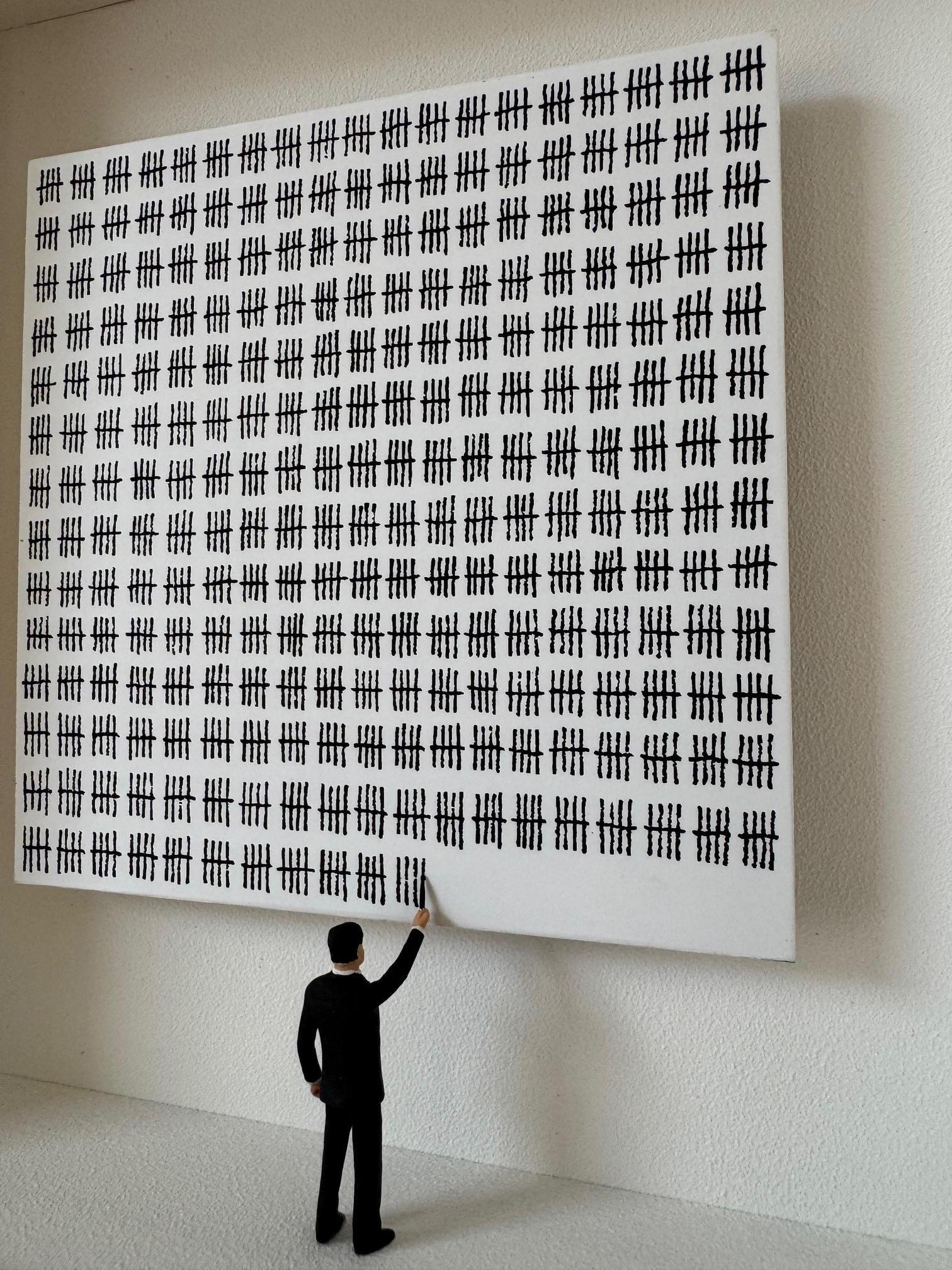 1289 - contemporary original art in boxes by Volker Kuhn minimalist countdown en vente 6
