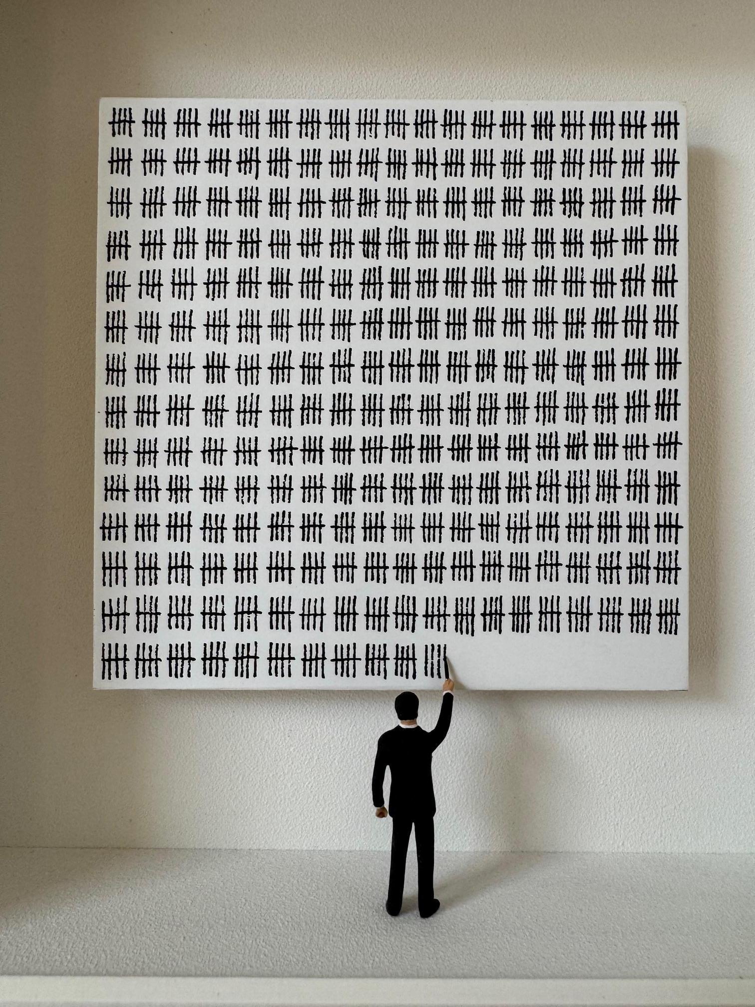 1289 - contemporary original art in boxes by Volker Kuhn minimalist countdown en vente 8