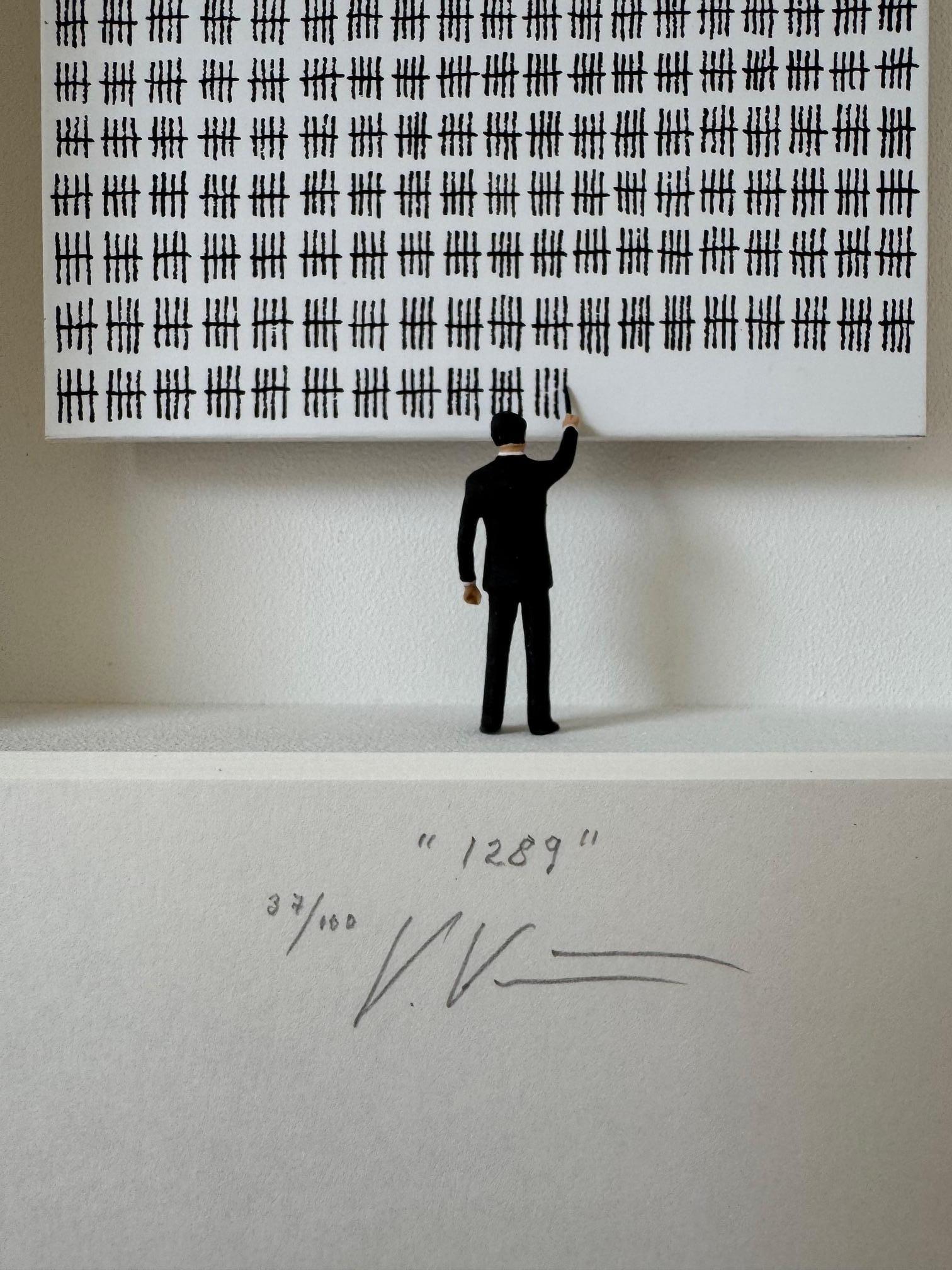 1289 - contemporary original art in boxes by Volker Kuhn minimalist countdown en vente 9