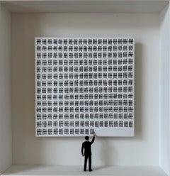 1289 - art contemporain original dans des boîtes par Volker Kuhn compte à rebours minimaliste